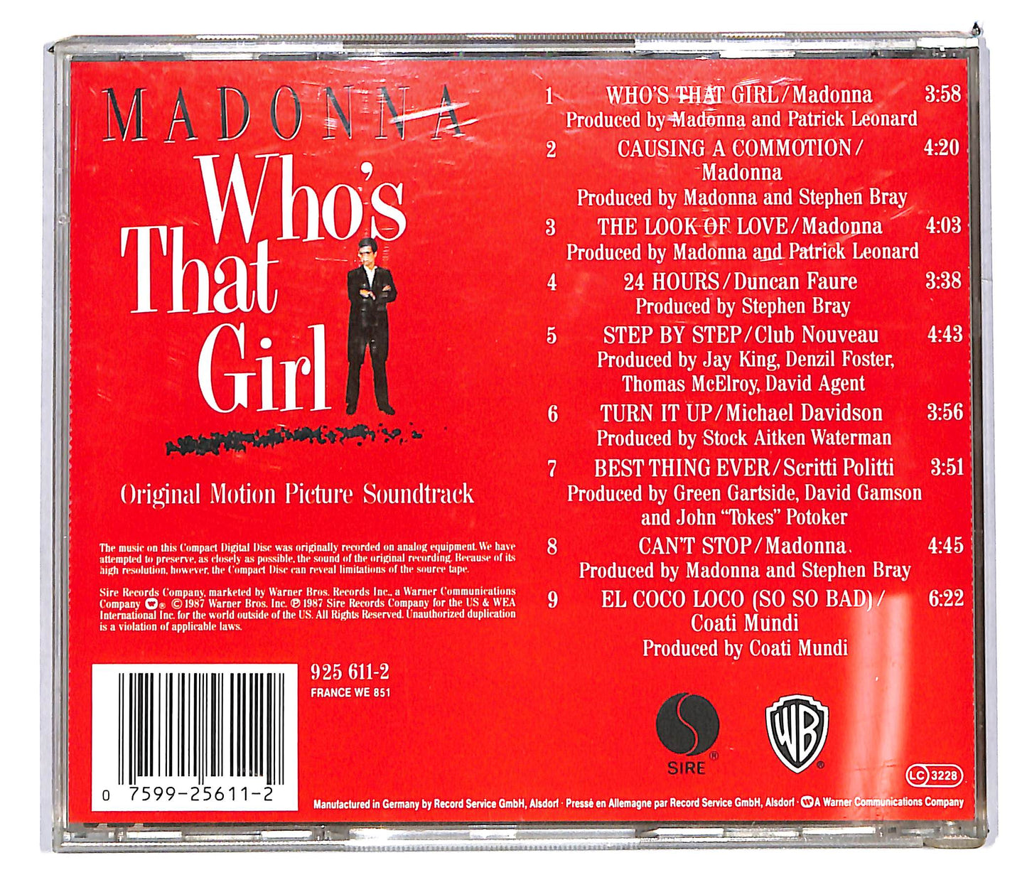 EBOND Madonna - Who's That Girl (Original Motion Picture Soundtrack) CD CD103442