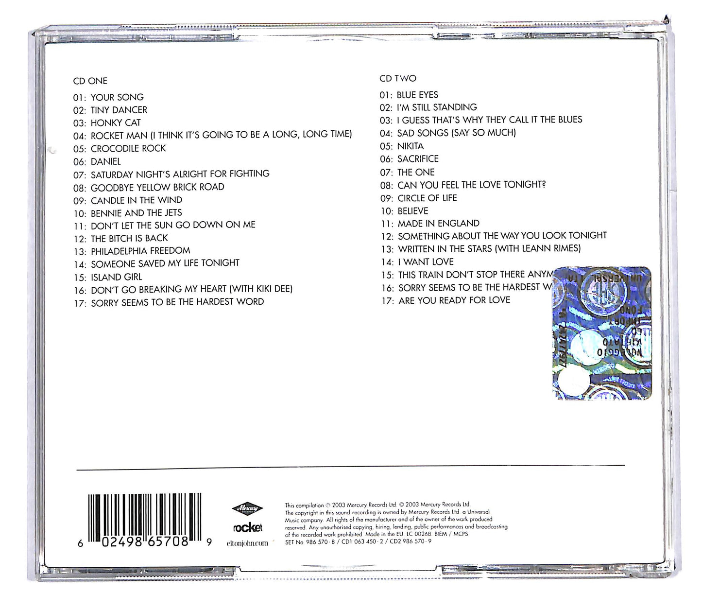 EBOND Elton John - Greatest Hits 1970-2002 (2 dischi) CD CD103508