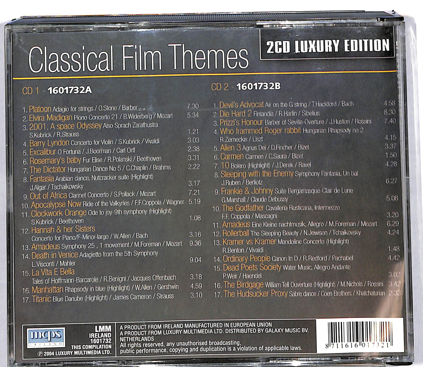 EBOND Various - Classical film thems (2 dischi) CD CD103816
