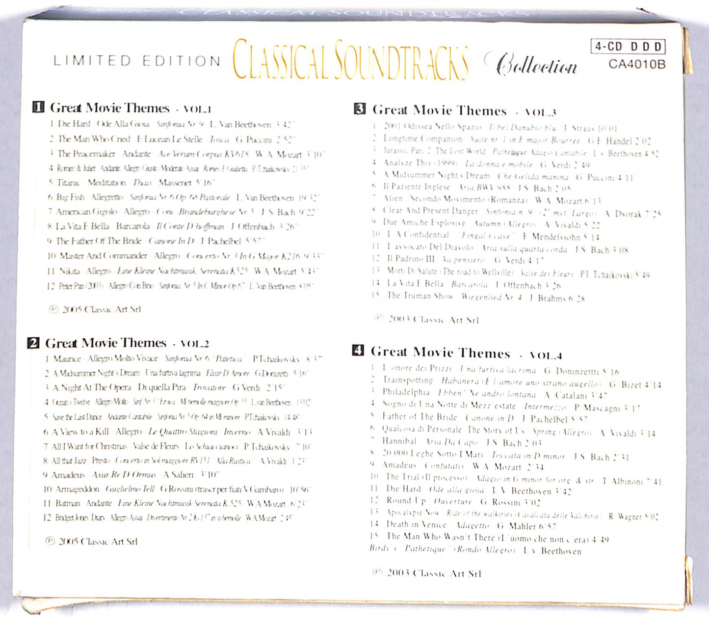 EBOND Various - Classical Soundtracks (4 dischi) CD CD103817