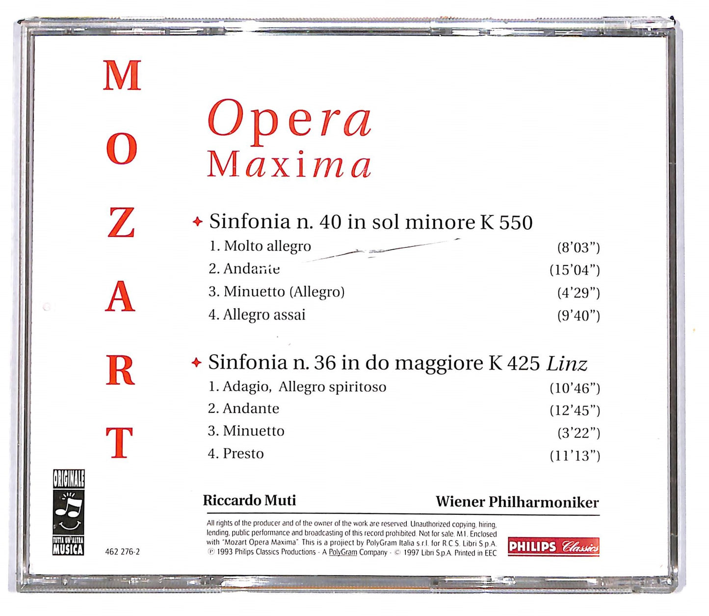 EBOND Opera Maxima Mozart - sinfonie n.40k550 n.36 K425 CD CD103914