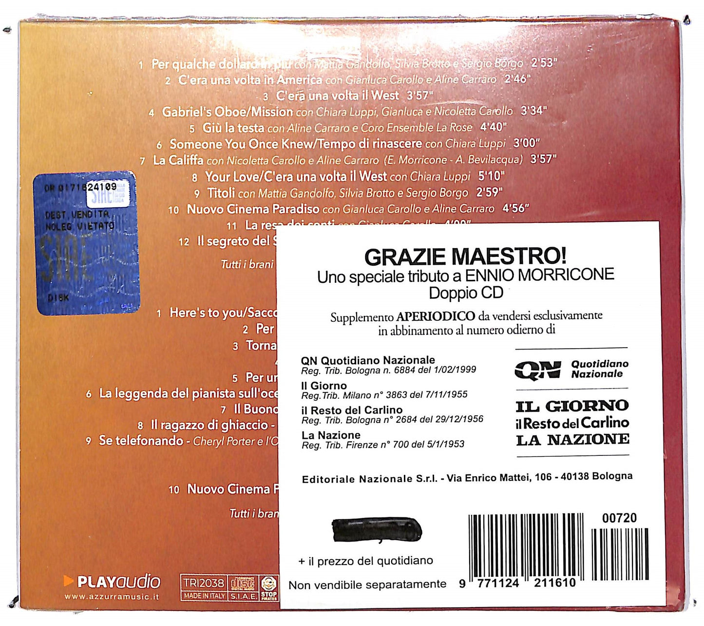 EBOND Grazie Maestro! - Uno Speciale Tributo A Ennio Morricone CD CD103944