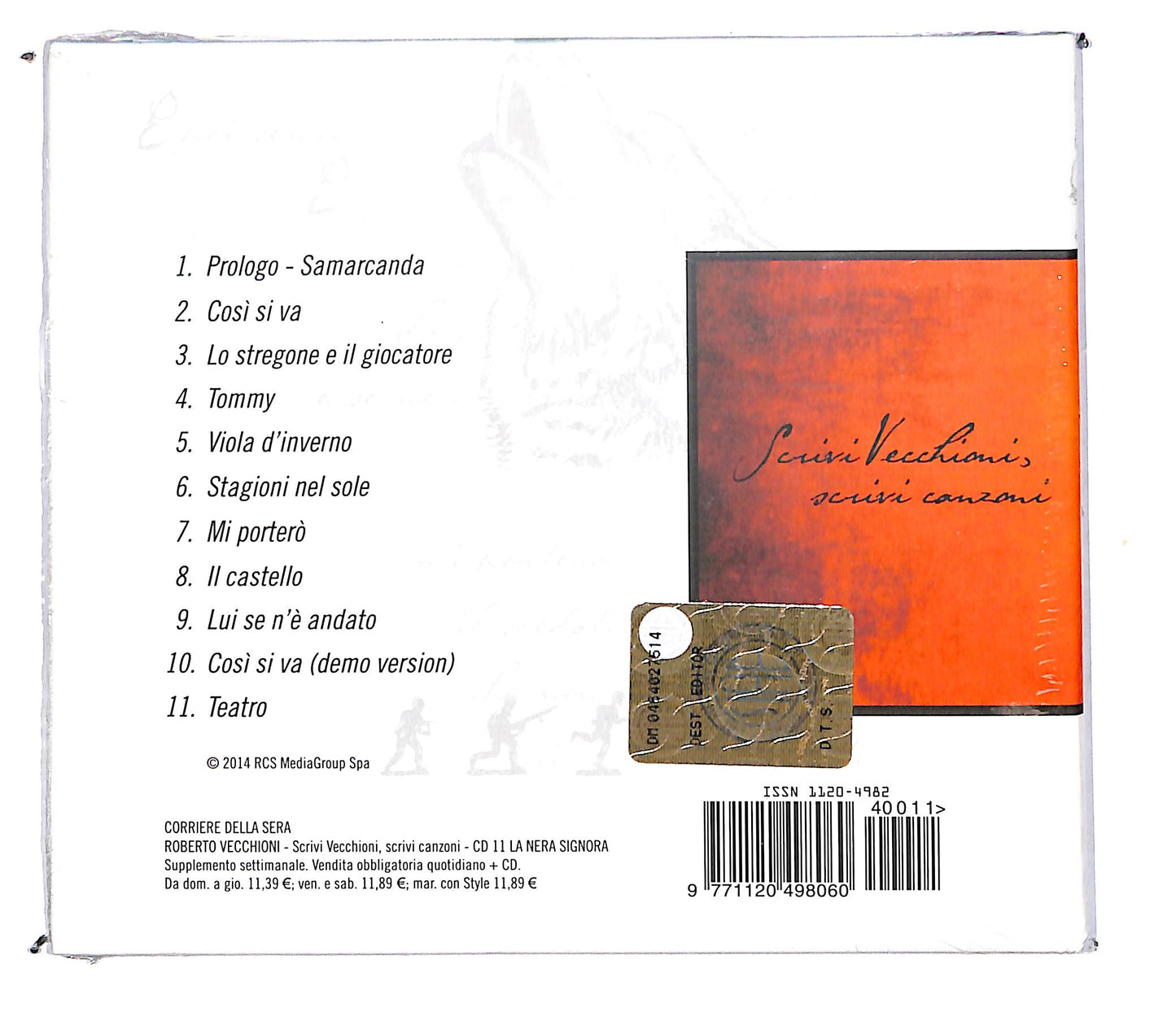 EBOND Roberto Vecchioni - la nera signora n.11 EDITORIALE CD CD103957