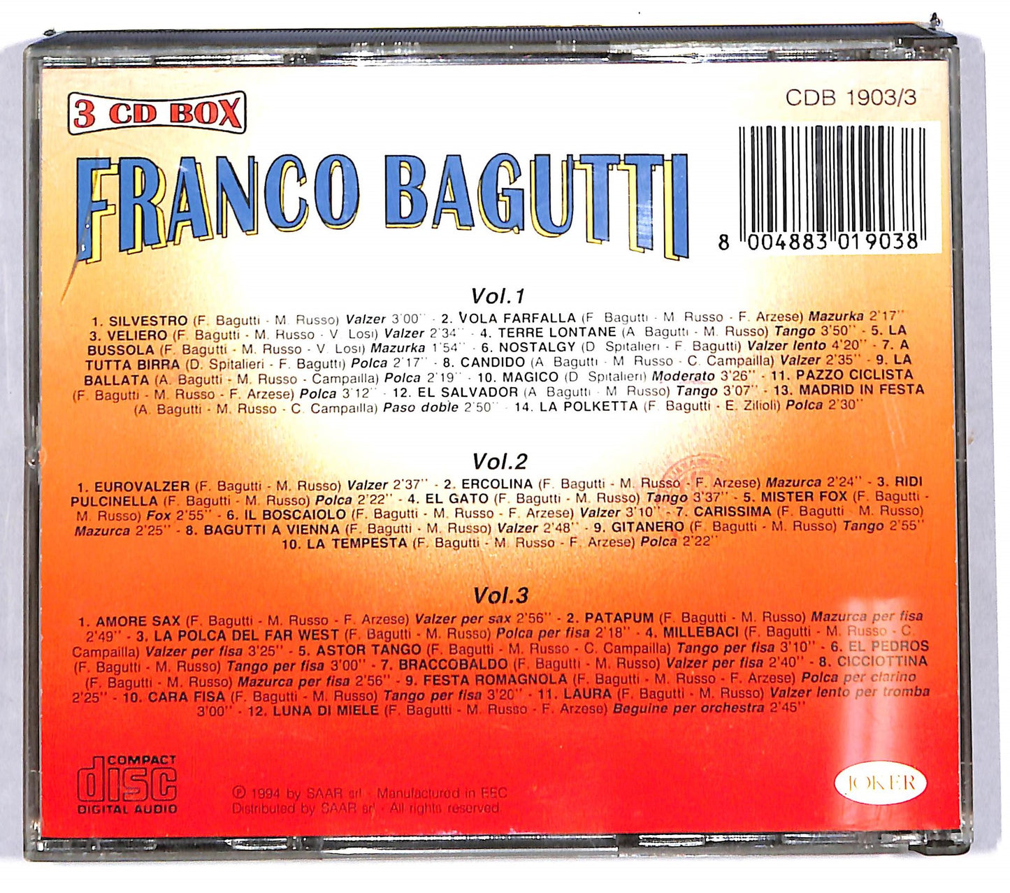 EBOND Franco Bagutti - Tutti In Pista 3 dischi CD CD103967