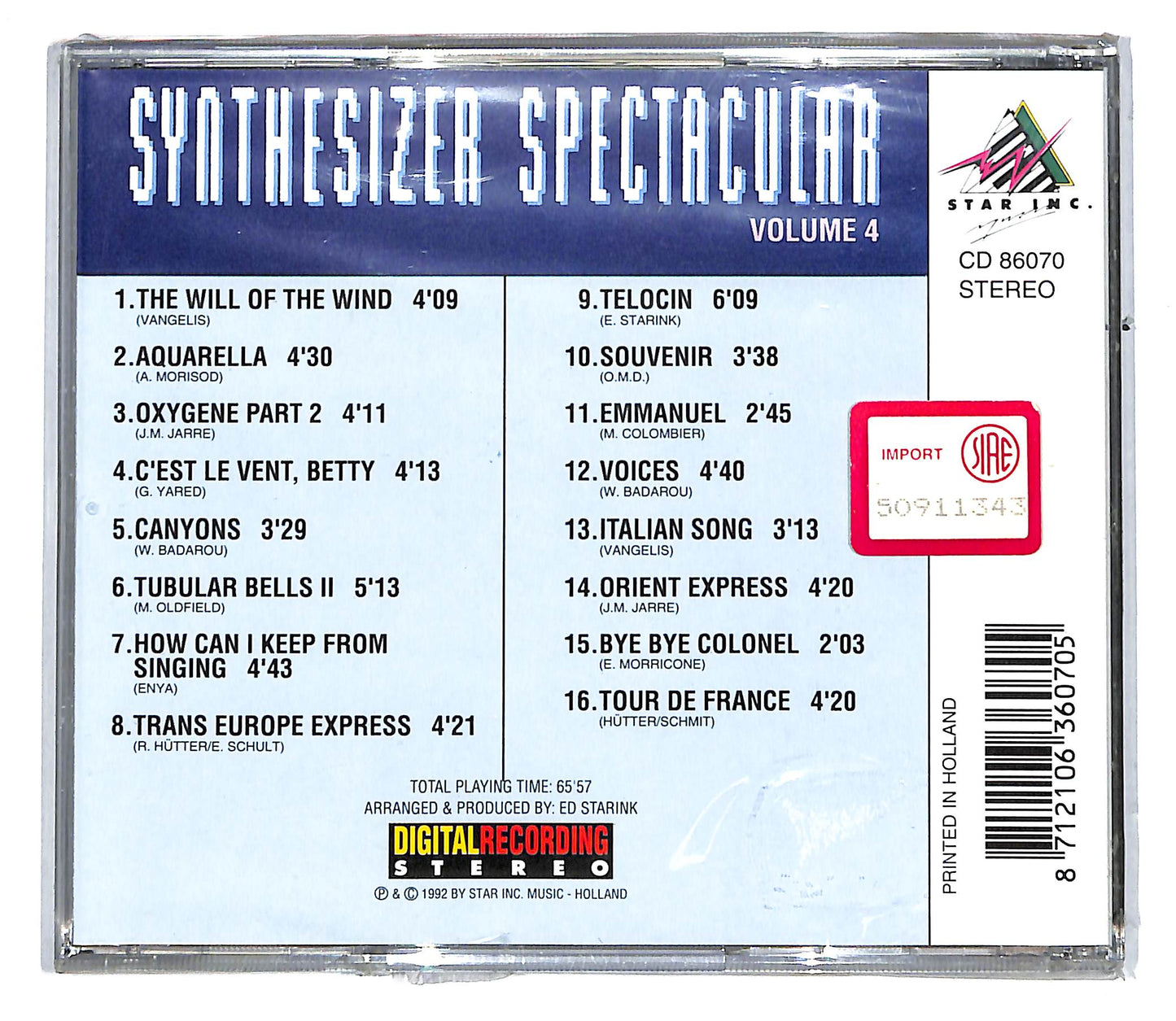 EBOND Various - Synthesizer Spectacular Volume 4 CD CD104130