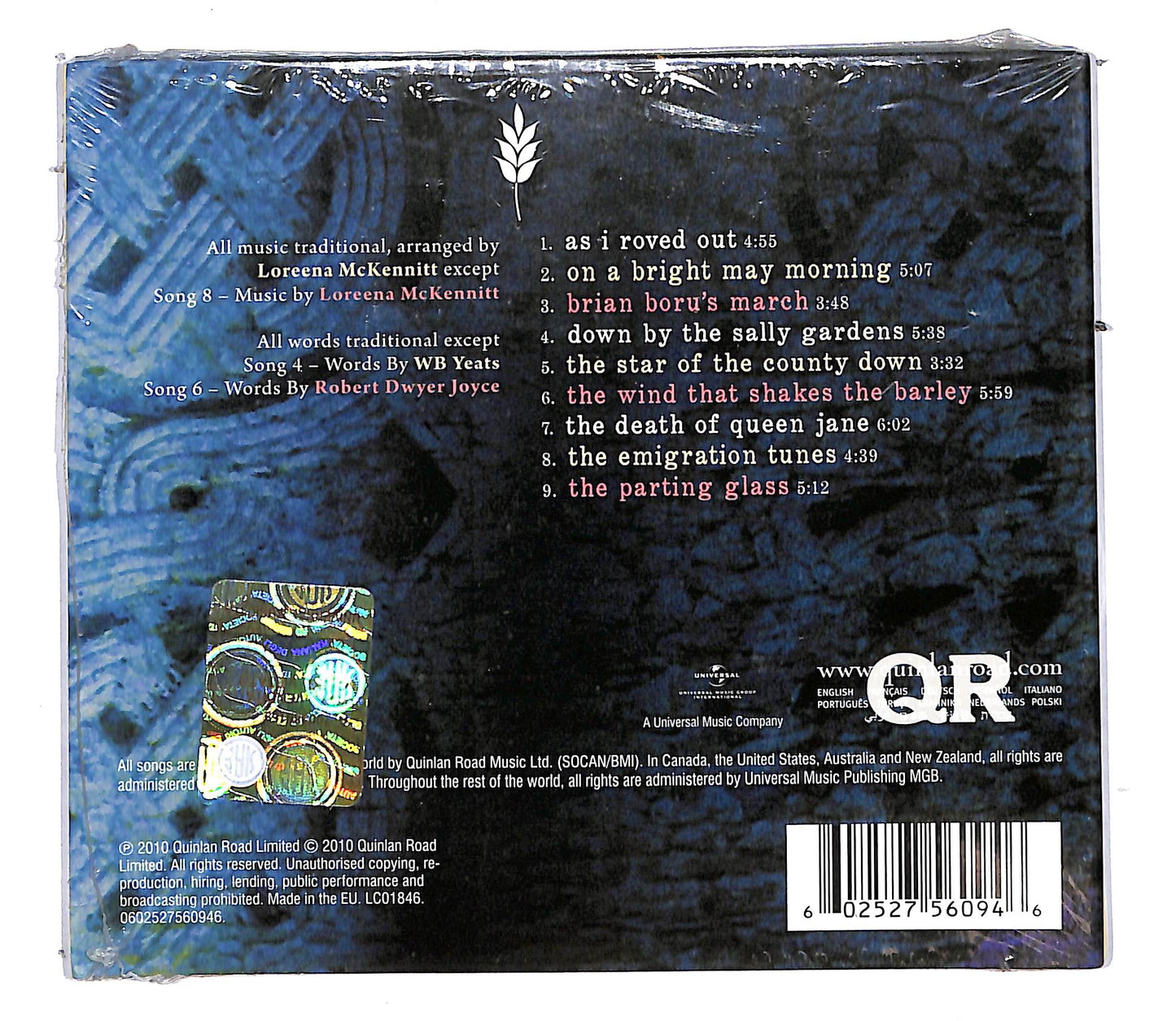EBOND Loreena McKennitt - The Wind That Shakes The Barley DIGIPACK CD CD104405