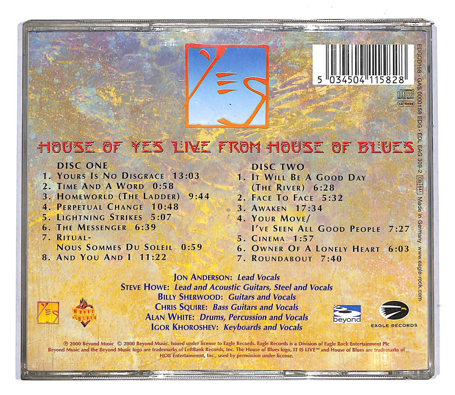 EBOND Yes - House Of Yes: Live From House Of Blues CD CD104436