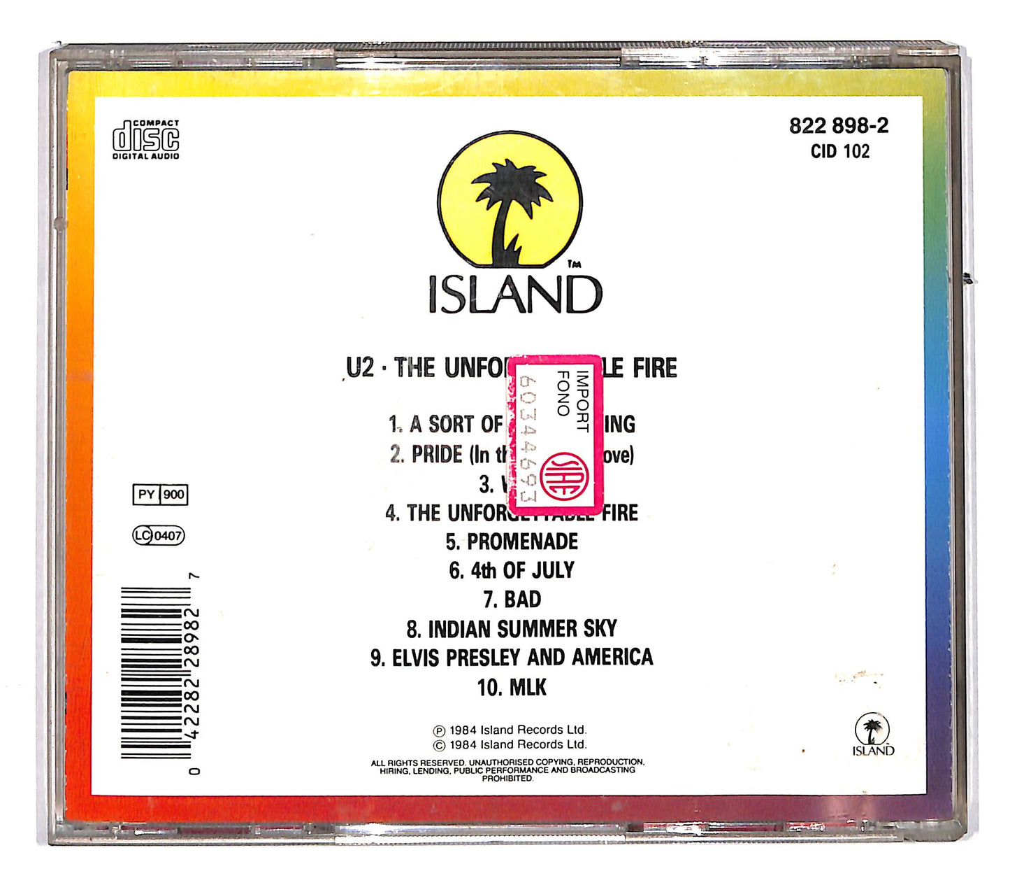 EBOND U2 - The Unforgettable Fire CD CD104622