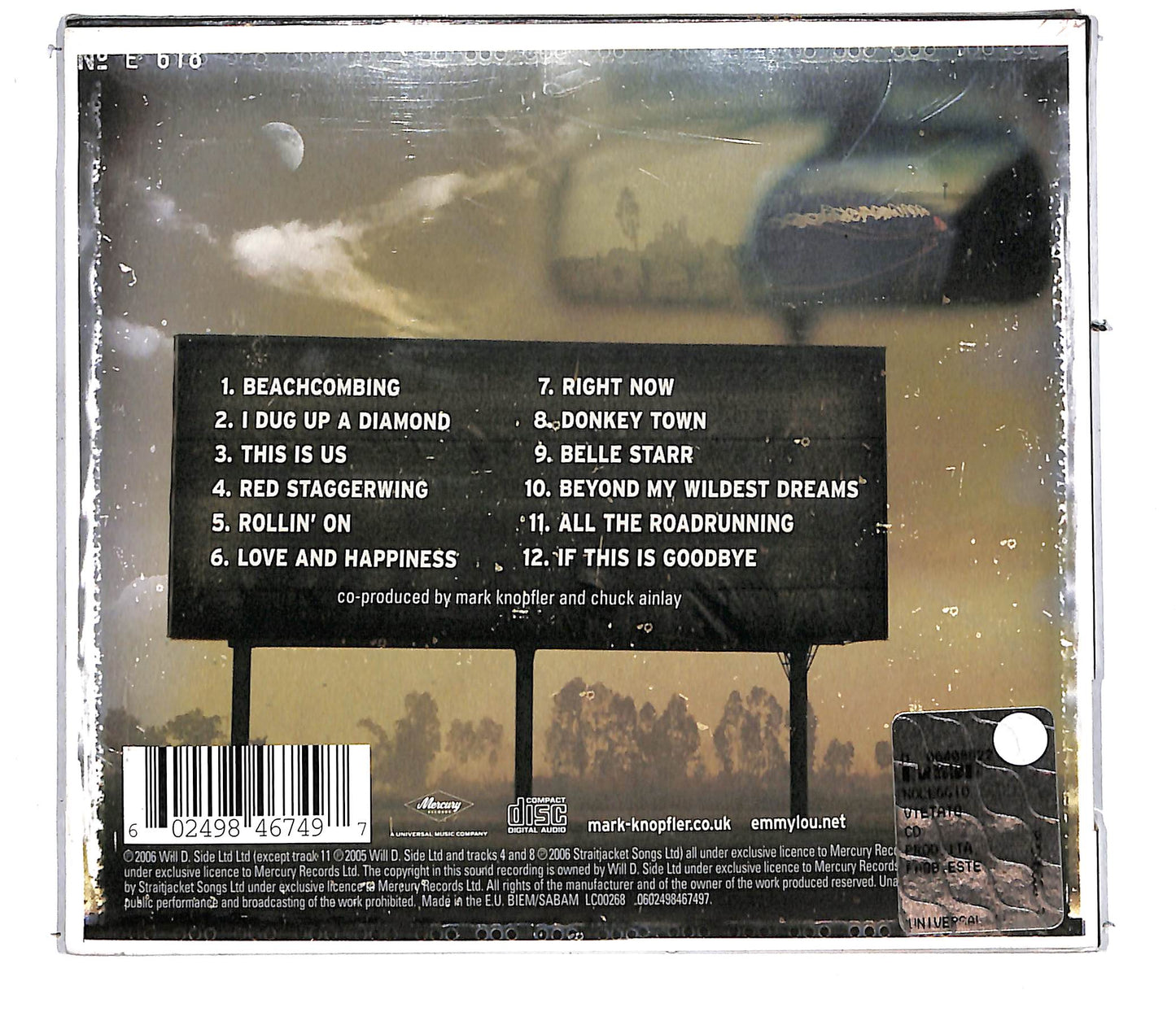 EBOND Mark Knopfler - Emmylou Harris - All The Roadrunning DIGIPACK CD CD105019