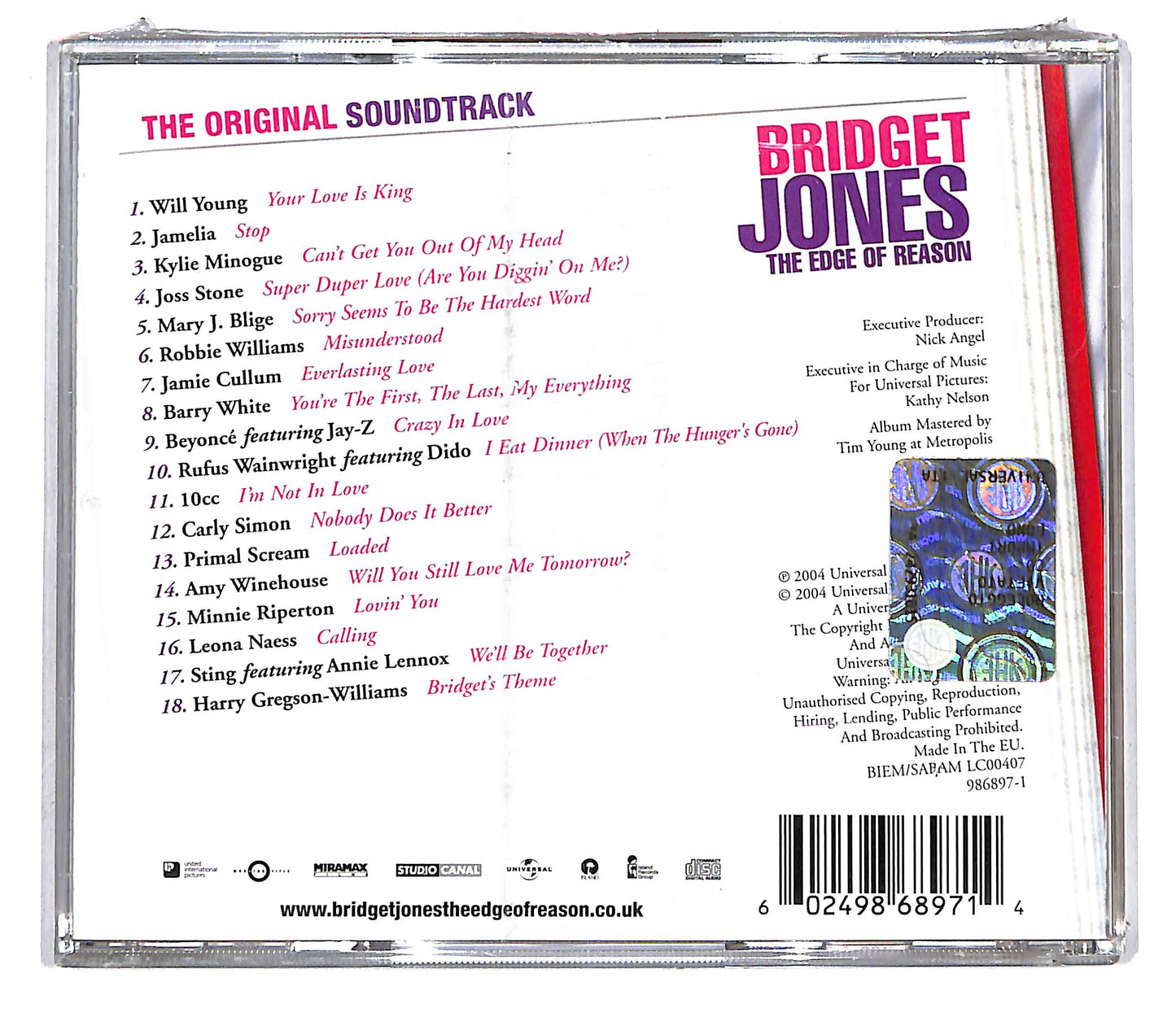 EBOND Various - Bridget Jones: The Edge Of Reason Soundtrack CD CD105030