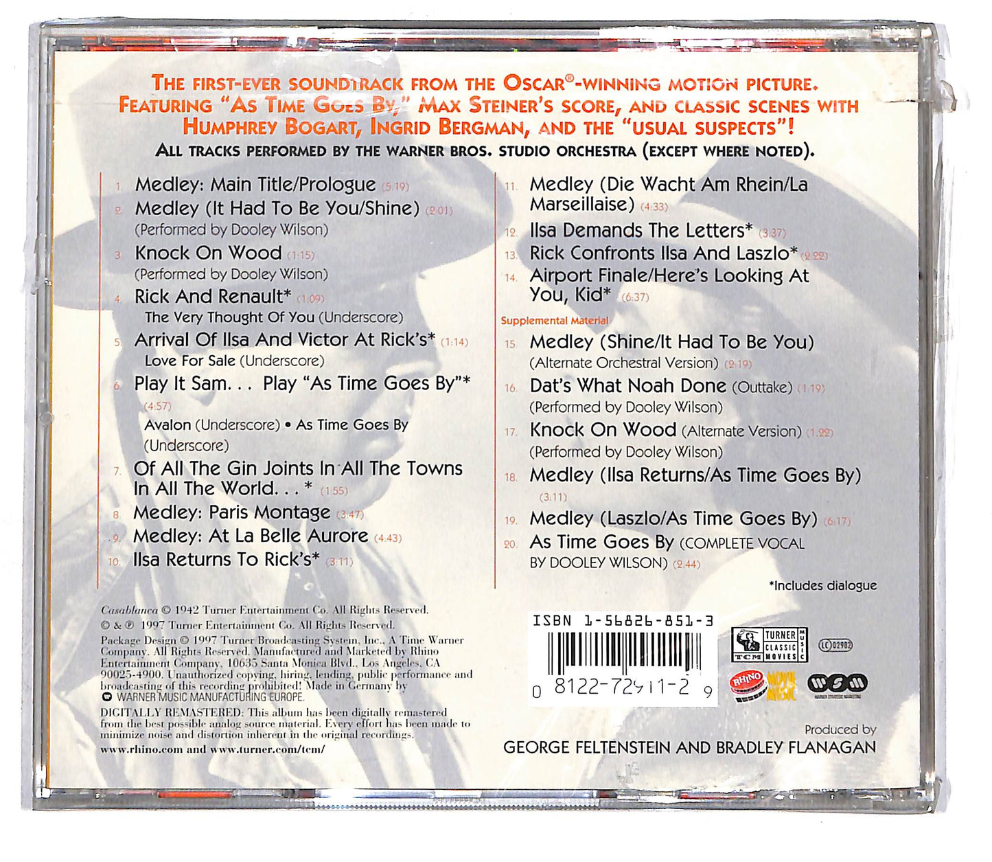 EBOND Max Steiner - Casablanca (Original Motion Picture Soundtrack) CD CD105132