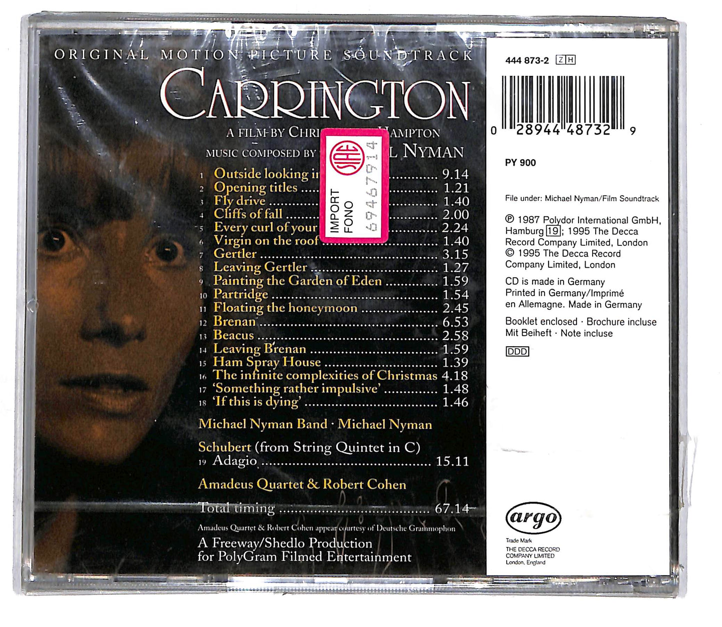 EBOND Michael Nyman - Carrington ( Soundtrack) CD CD105133