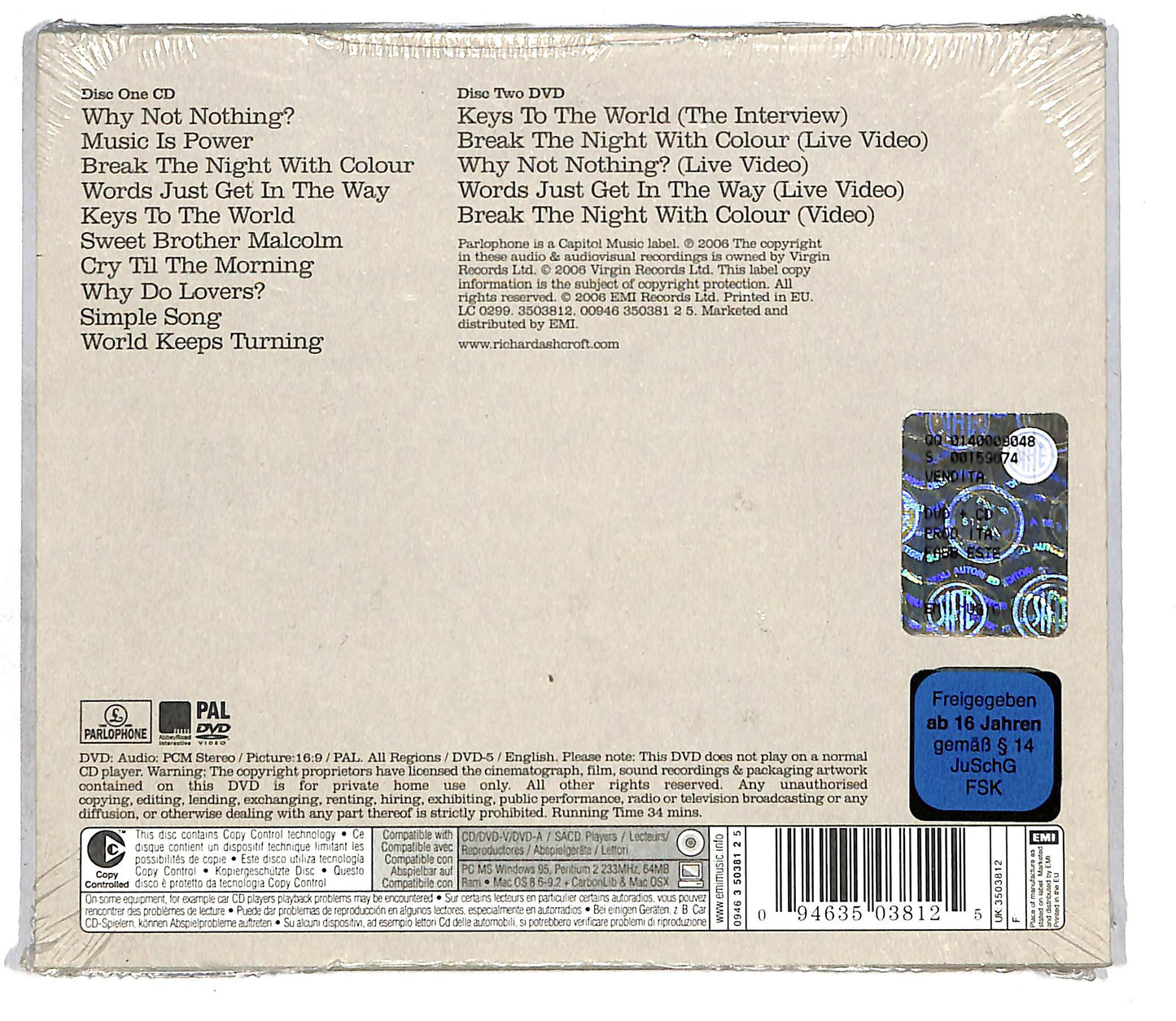 EBOND Richard Ashcroft - Keys To The World +DVD CD CD105242