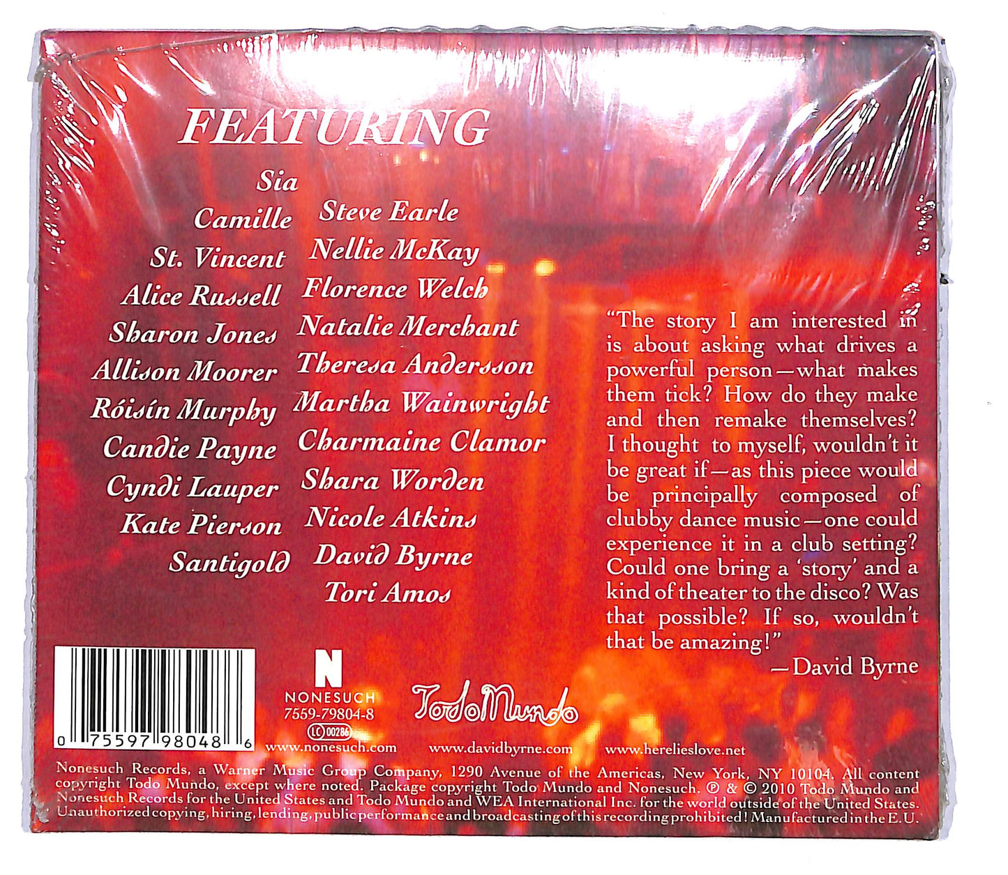EBOND David Byrne & Fatboy Slim - Here Lies Love DIGIPACK CD CD105359