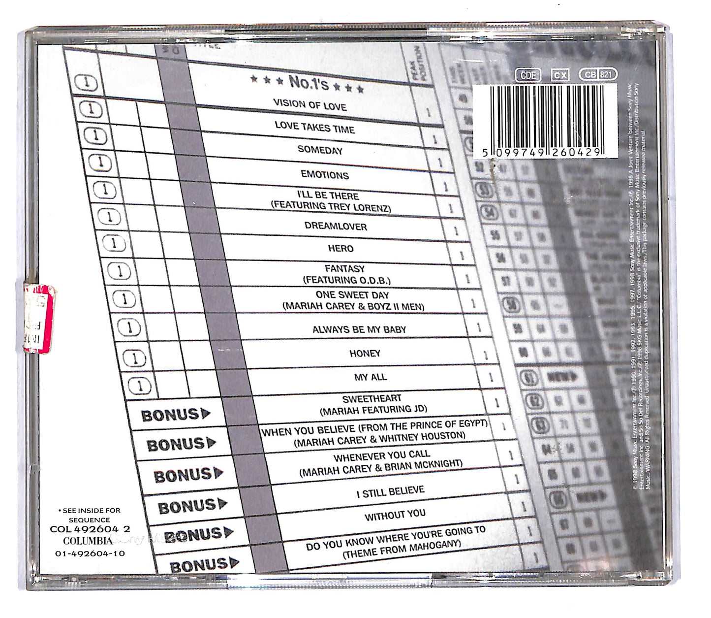 EBOND Mariah - #1's CD CD105418