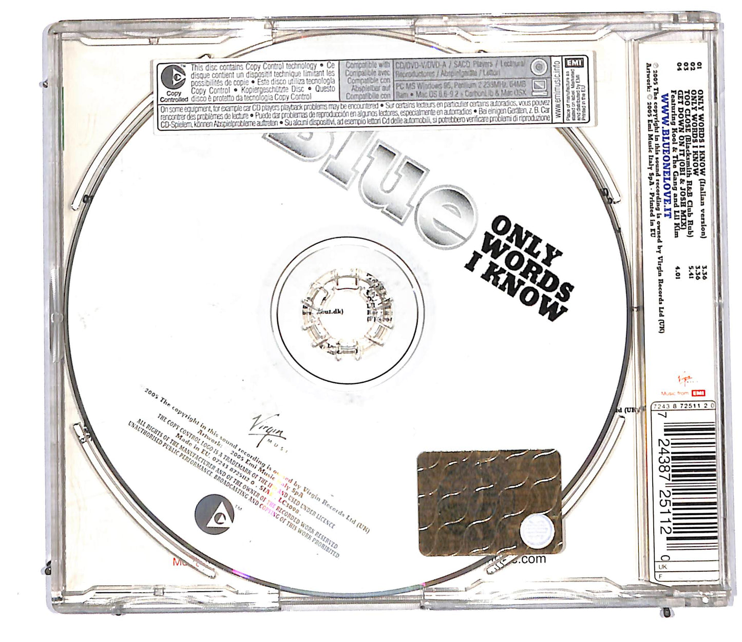 EBOND Blue - Only Words I Know (Italian Version) CD CD105929