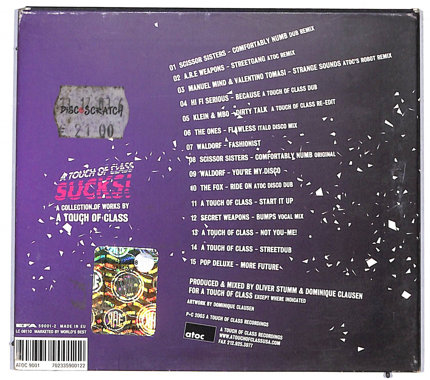 EBOND Various - A Touch Of Class Sucks! CD CD106739