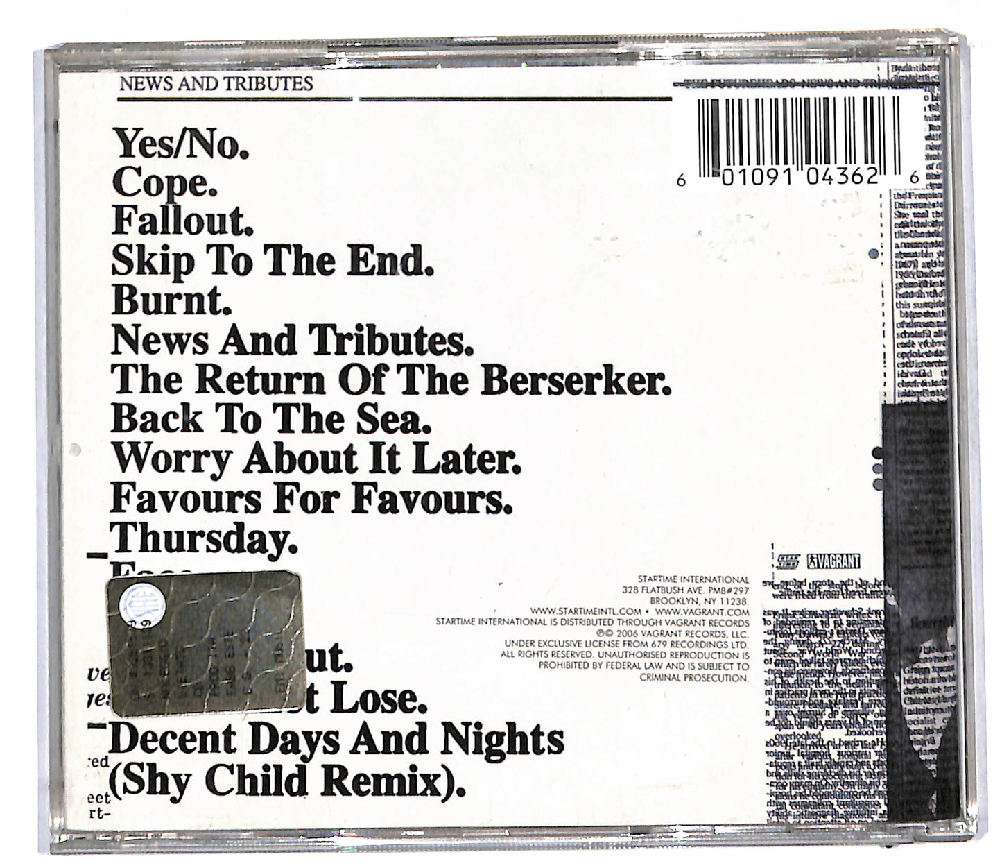 EBOND The Futureheads - News And Tributes CD CD106847
