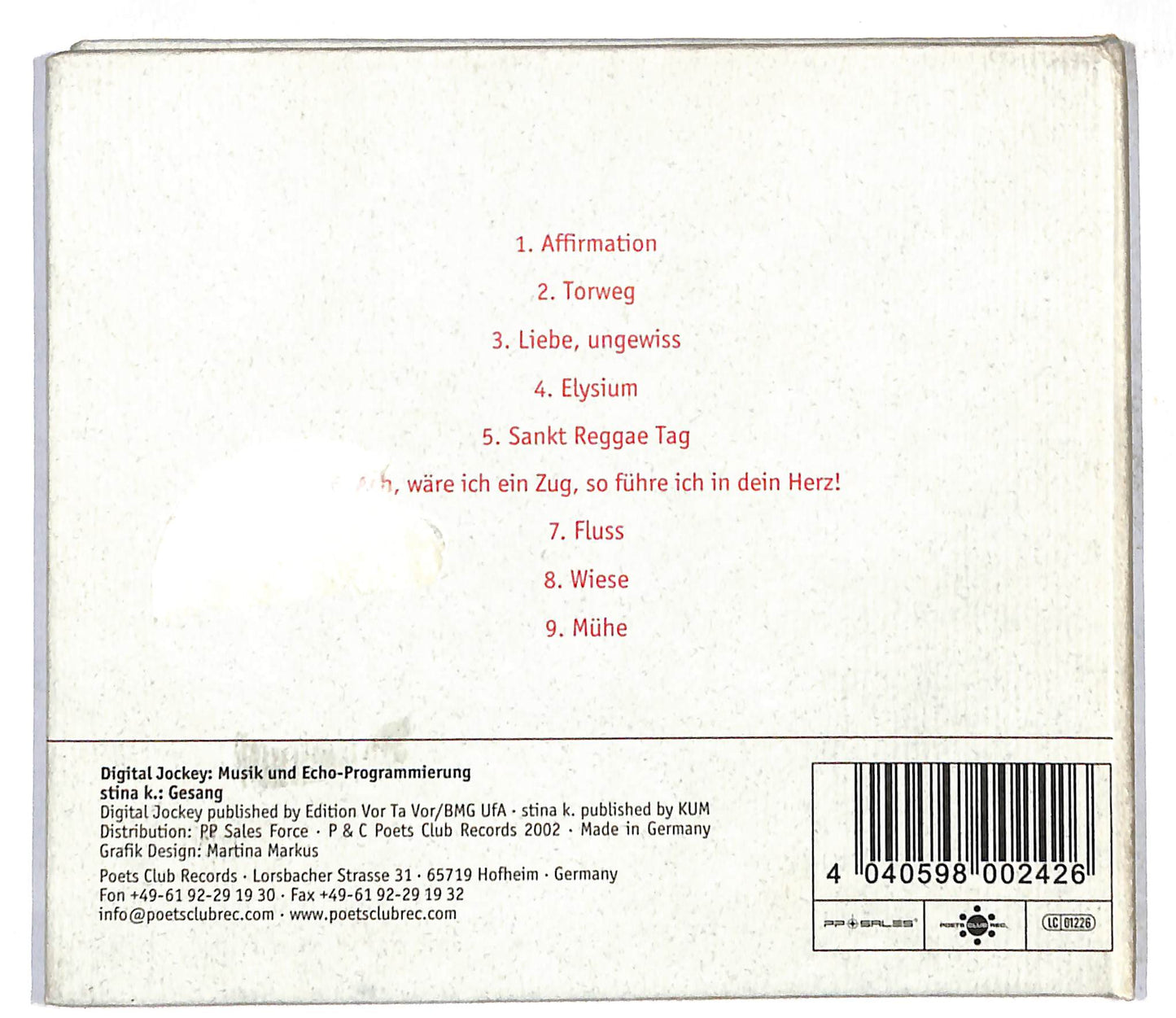 EBOND Digital Jockey Mit Stina K. - Paradies Und Fragment - Neun CD CD106959