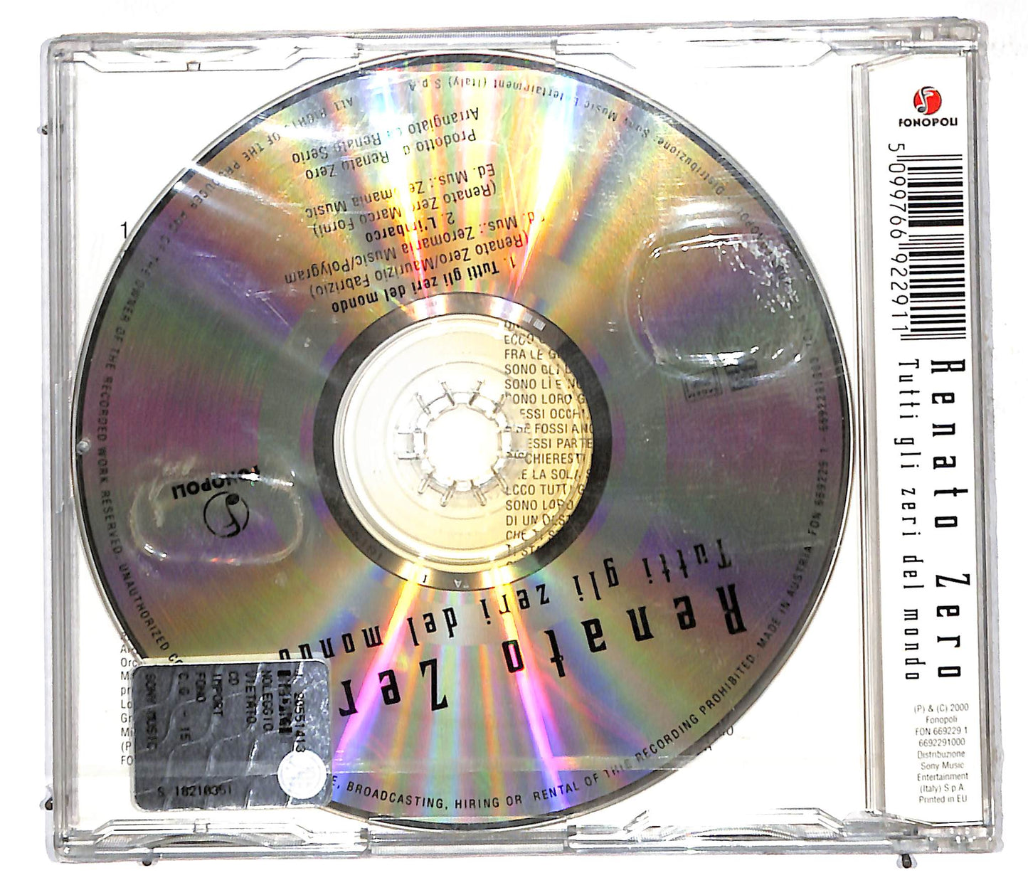 EBOND Renato Zero - Tutti Gli Zeri Del Mondo CD CD107064