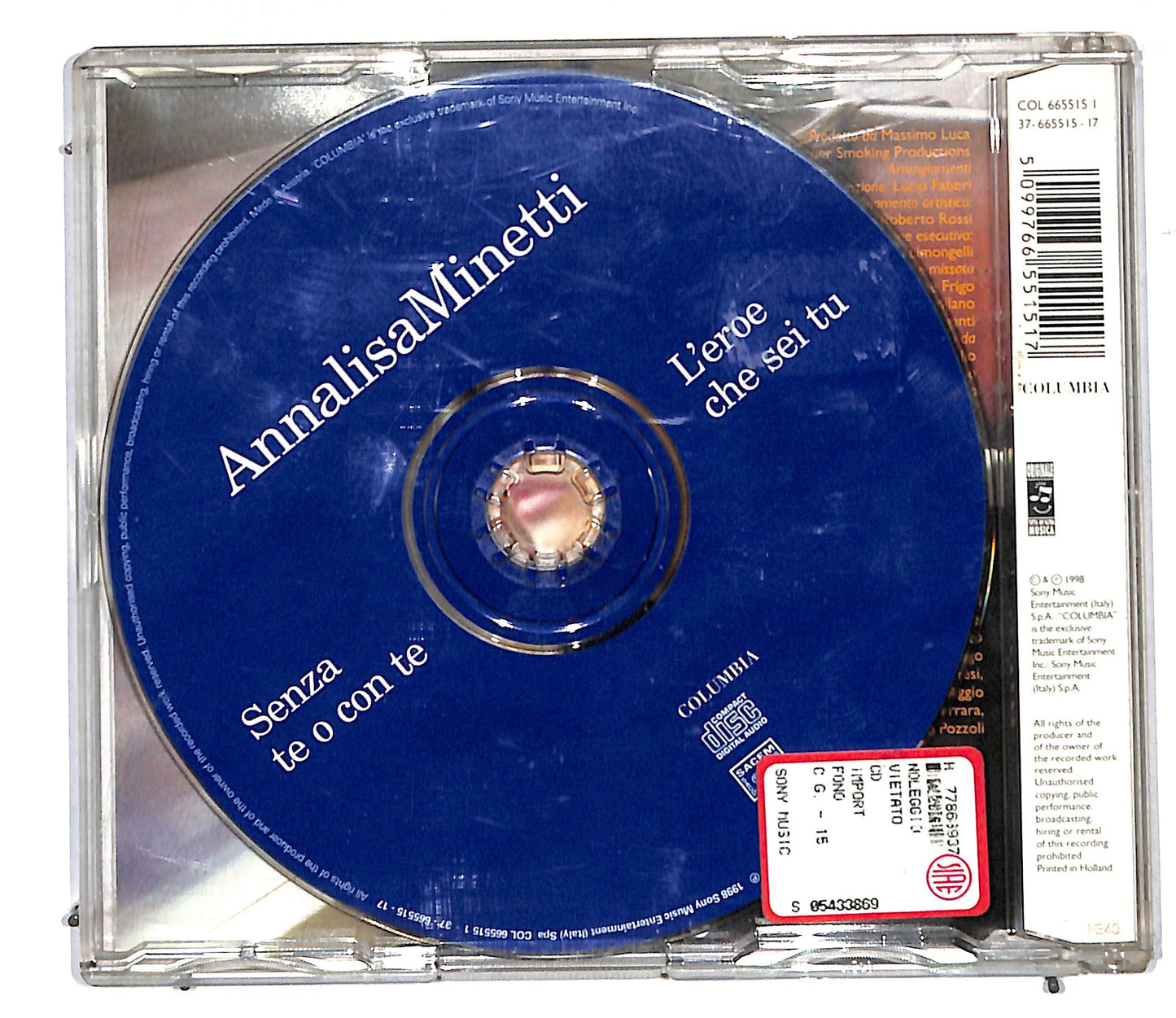 EBOND Annalisa Minetti - Senza Te O Con Te L'eroe Che Sei Tu CD CD107165