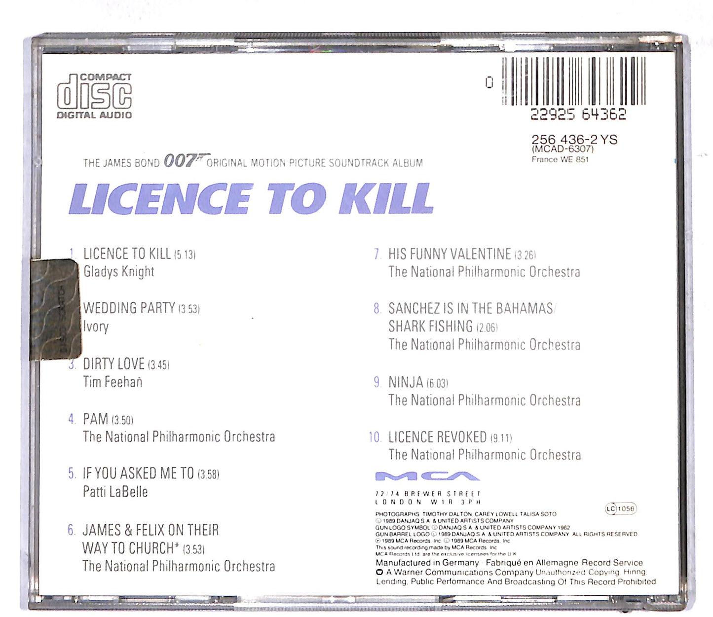 EBOND Various - Licence To Kill soundtrack CD CD107328