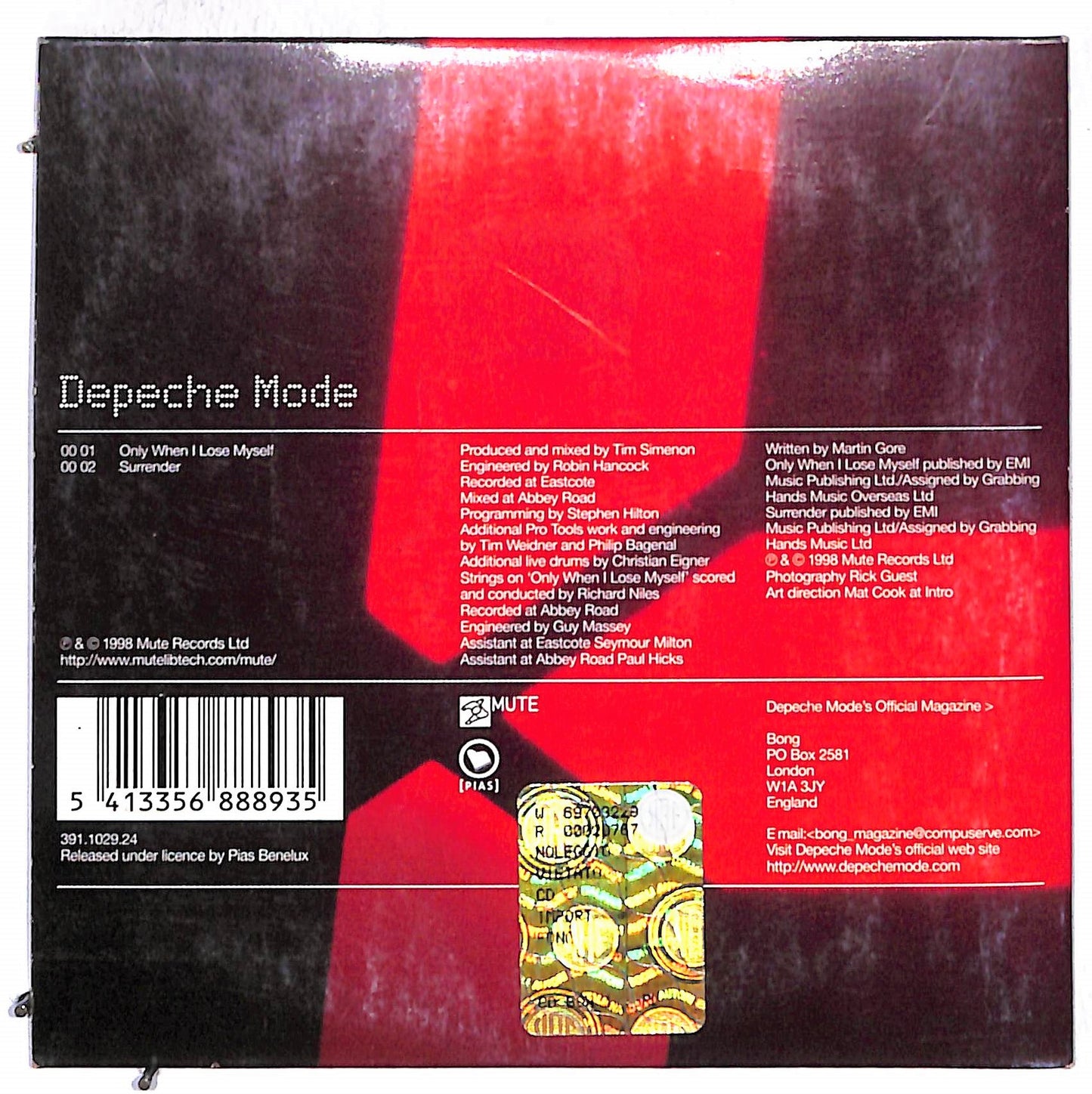 EBOND Depeche Mode - Only When I Lose Myself CD CD107464