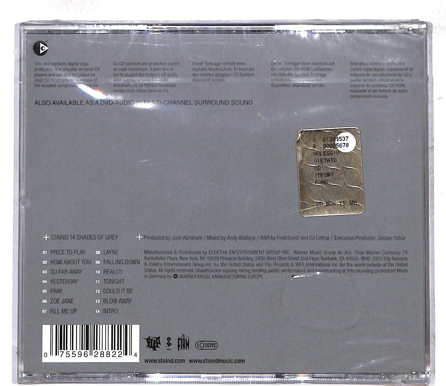 EBOND Staind - 14 Shades Of Grey CD CD107610