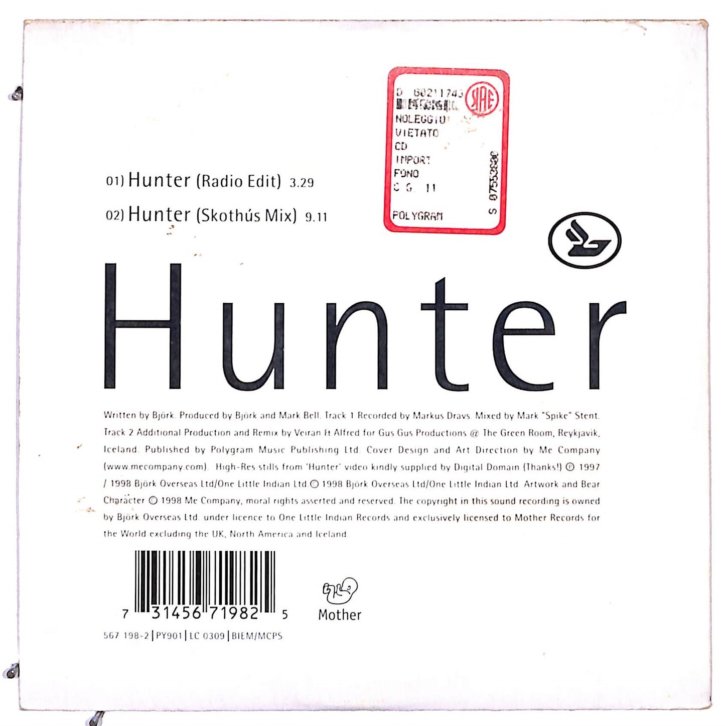 EBOND Bjork - Hunter CD CD107745