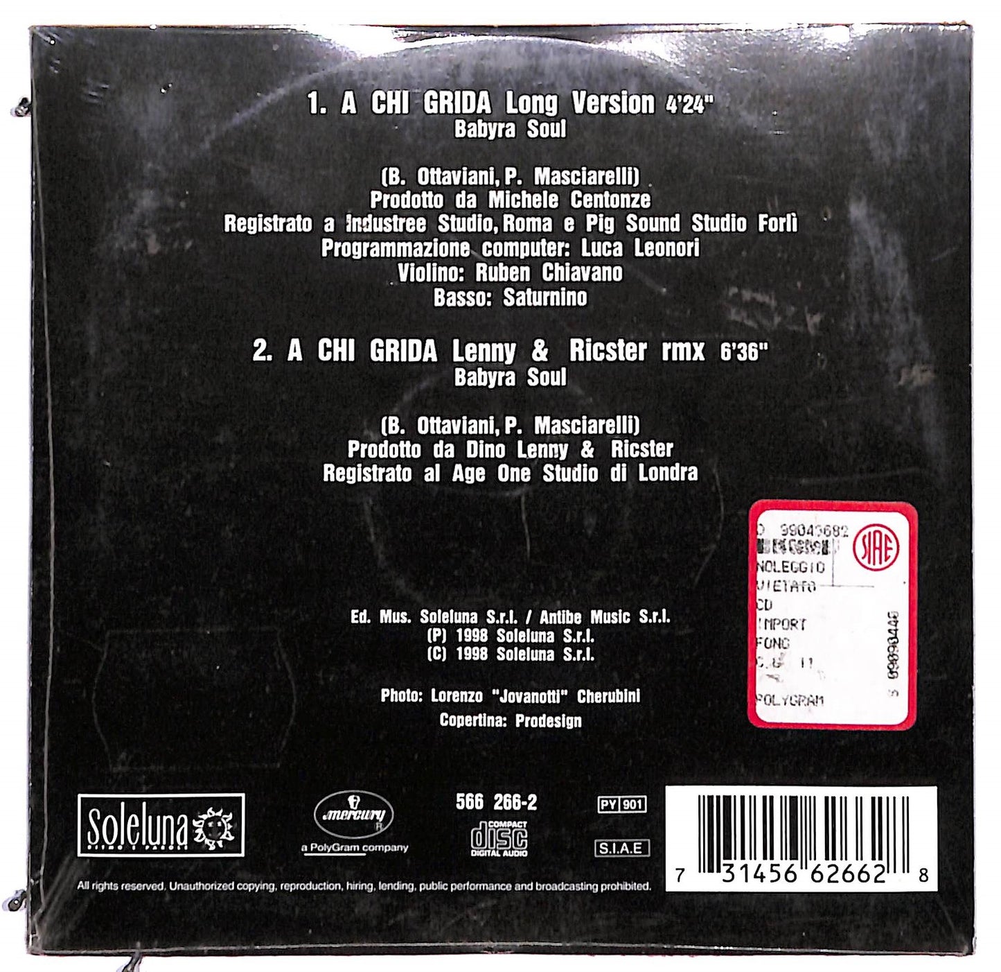 EBOND Babyra Soul - A Chi Grida CD CD107760