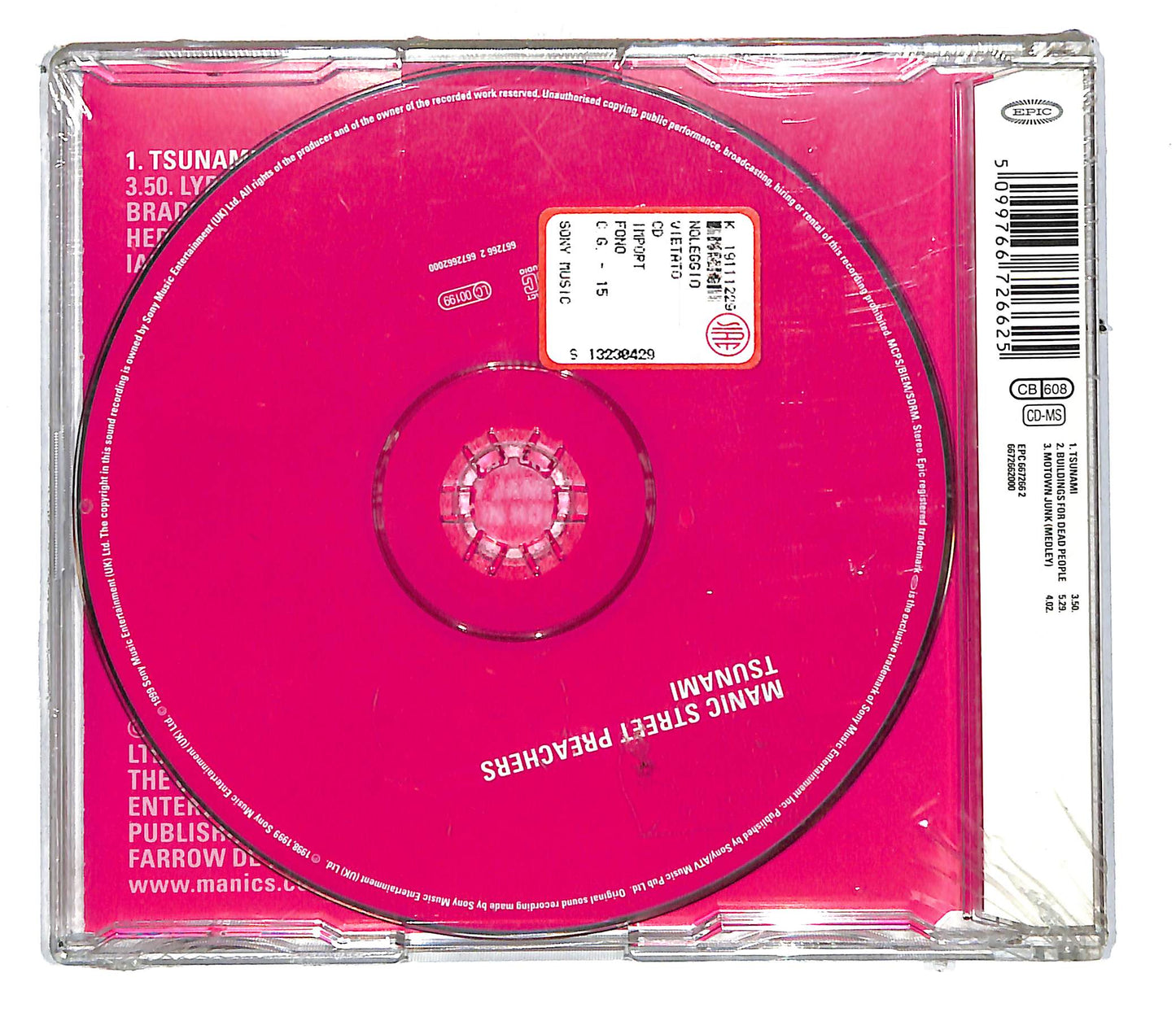 EBOND Manic Street Preachers - Tsunami CD CD108003