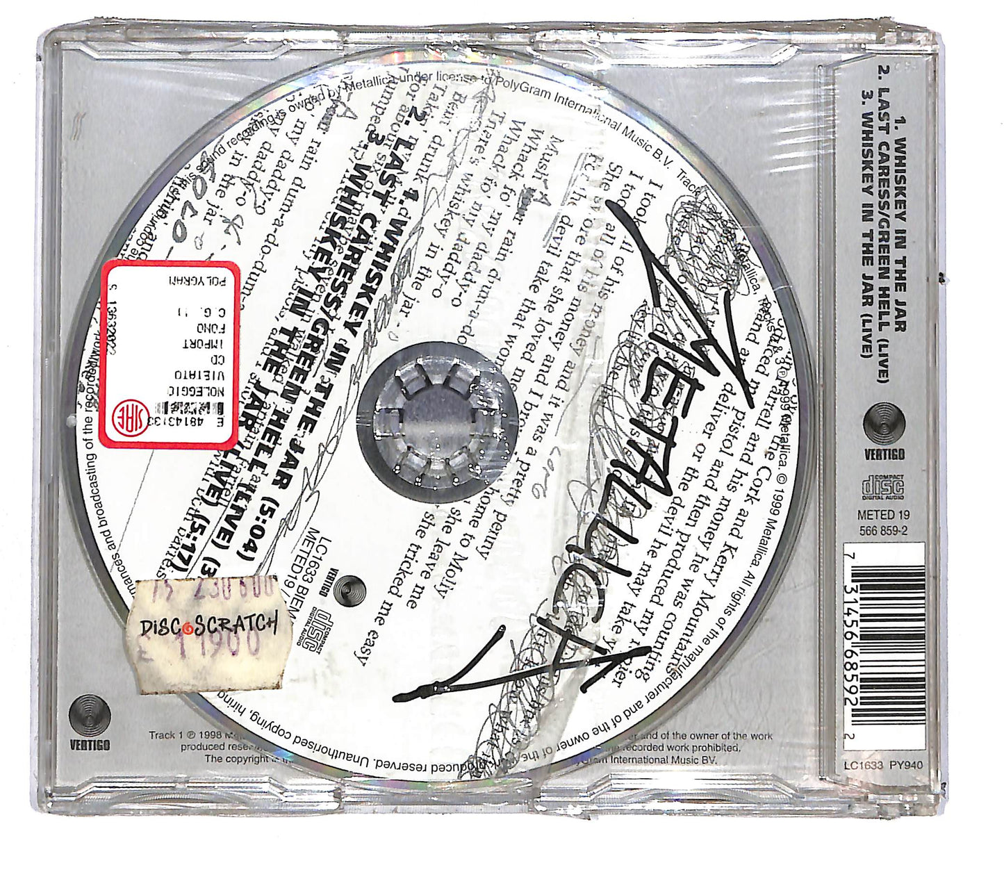 EBOND Metallica - Whiskey In The Jar - Part Three CD CD108117