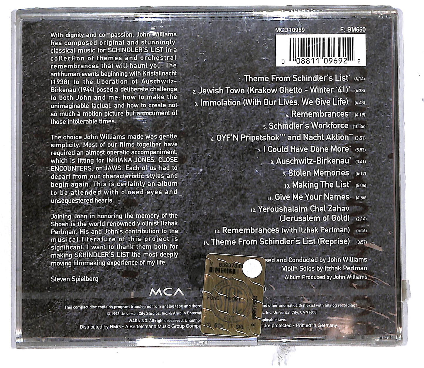 EBOND John Williams - Schindler's List ( Soundtrack) CD CD108255