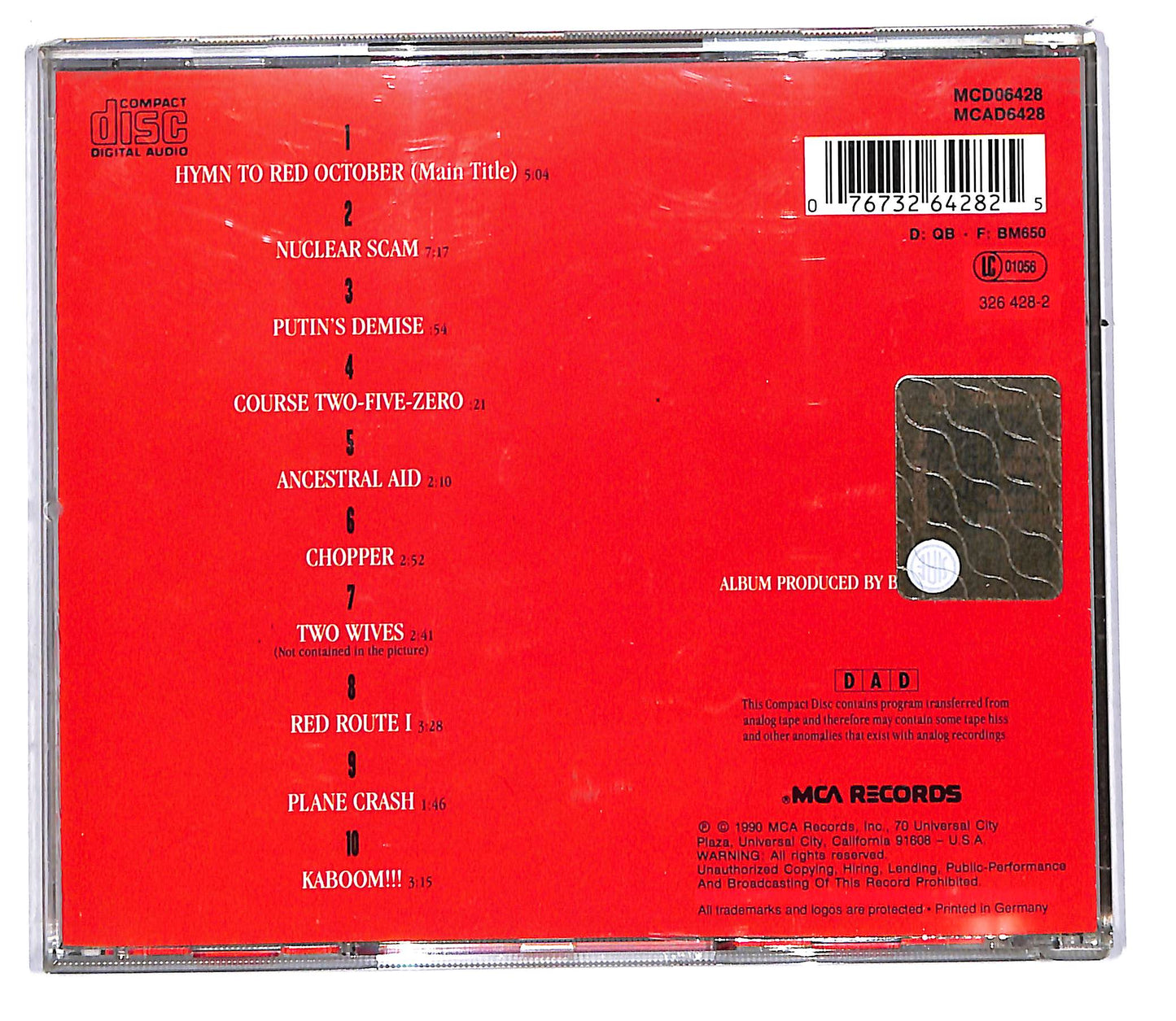EBOND Basil Poledouris - The Hunt For Red October ( Soundtrack) CD CD108338