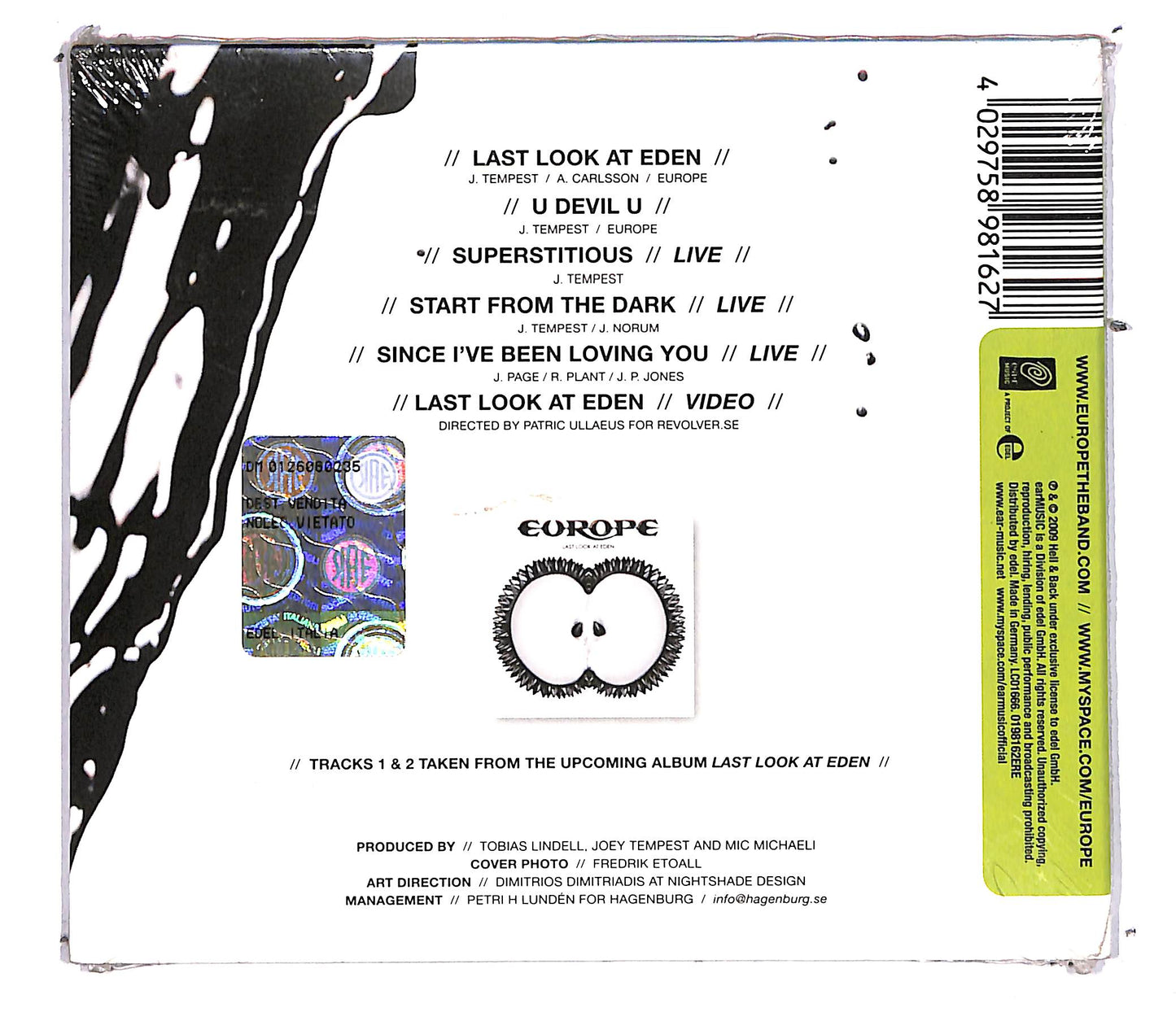 EBOND Europe - Last Look At Eden DIGIPACK CD CD108446
