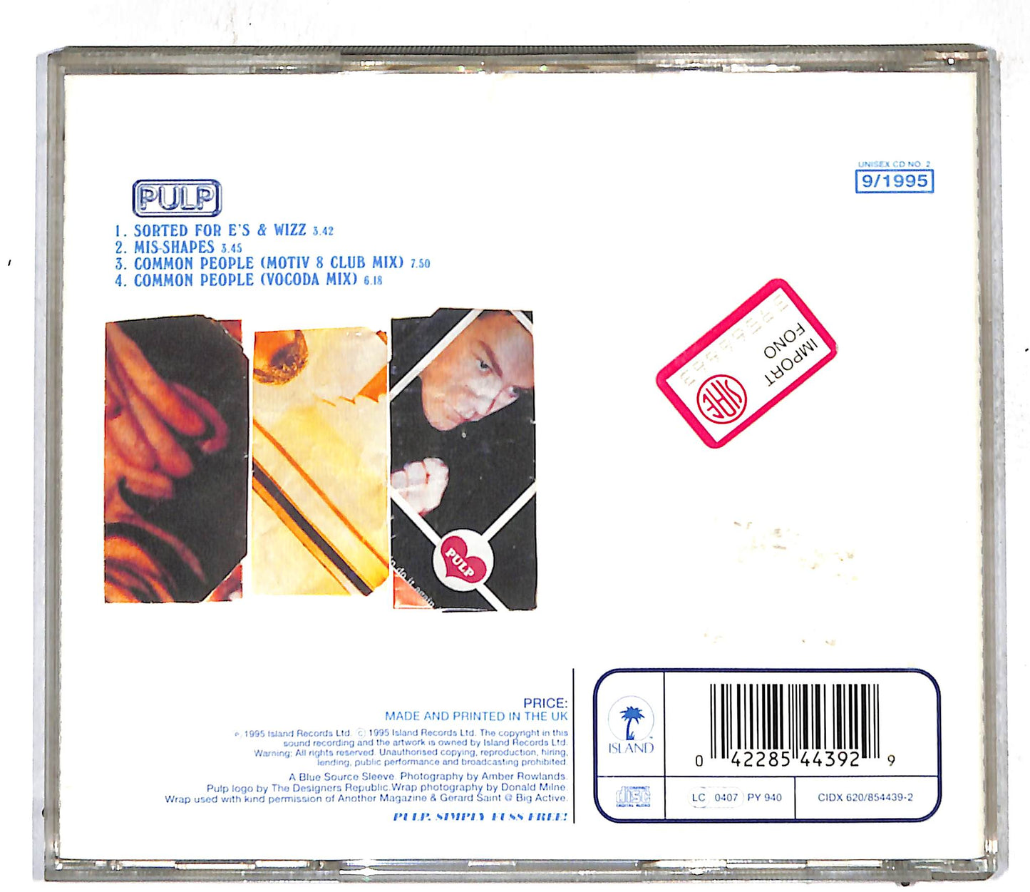 EBOND Pulp - Sorted For E's & Wizz Mis-Shapes CD CD108852