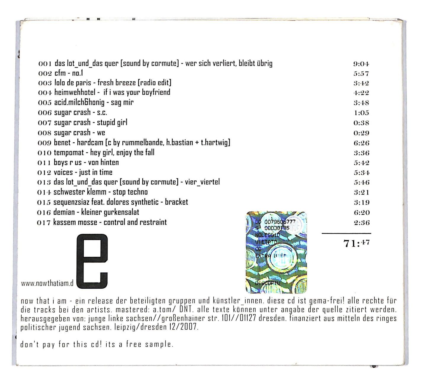EBOND Various - Now That I Am DIGIPACK CD CD108916