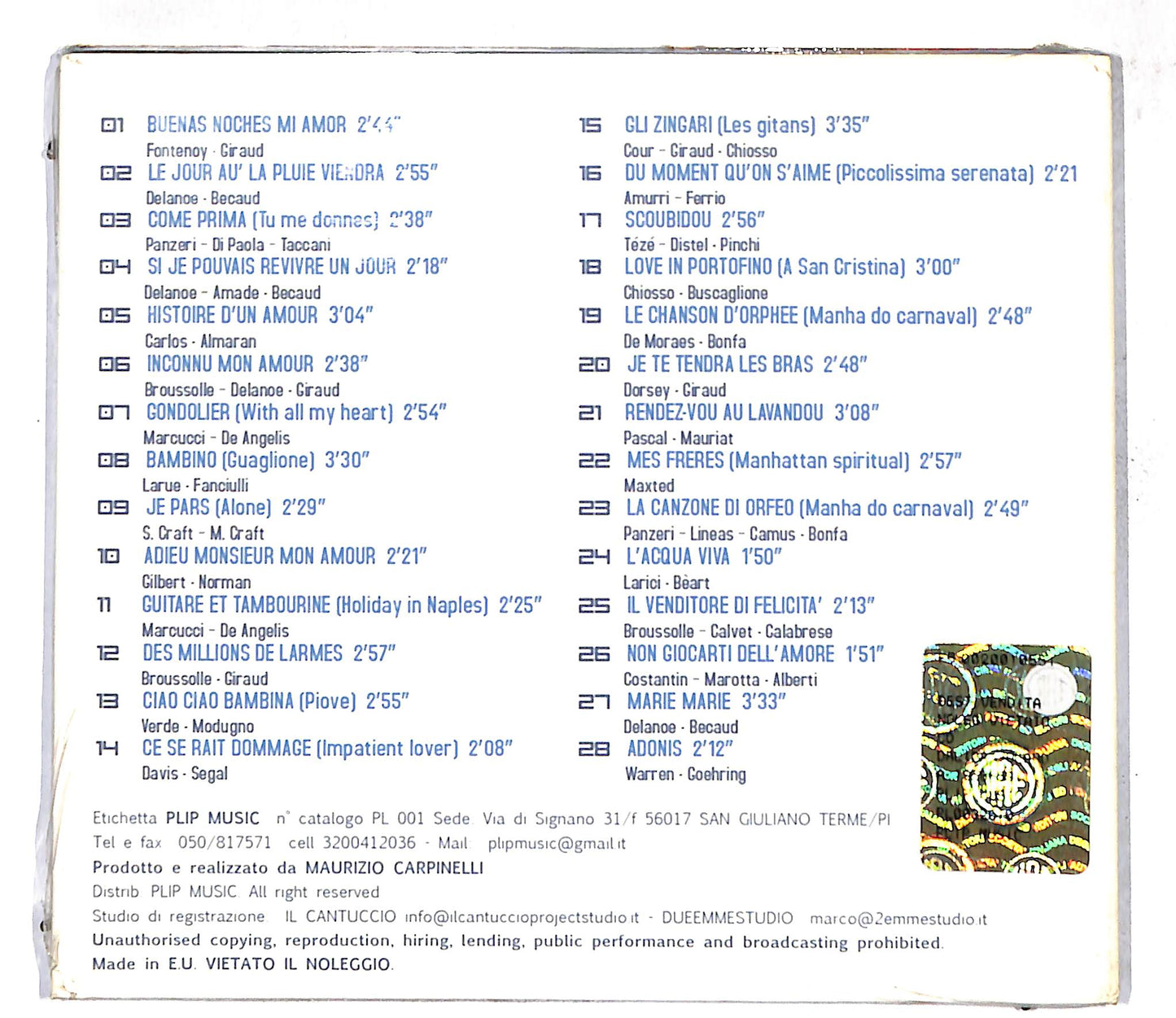 EBOND Dalida - Yolanda 1958 - 59 CD CD109441