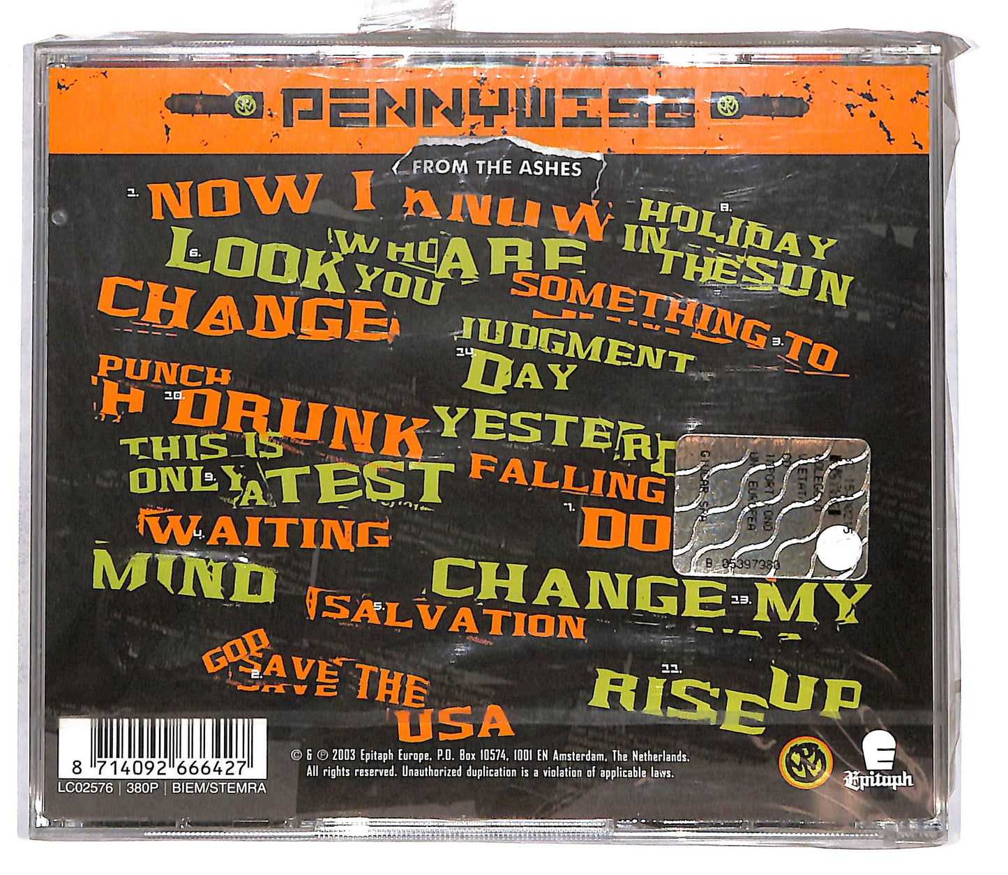 EBOND Pennywise - From The Ashes -( CELLOFAN ROVINATO) CD CD109648