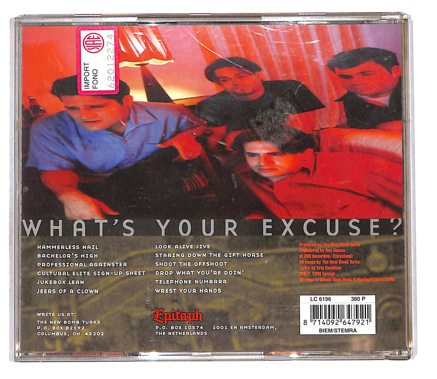 EBOND New Bomb Turks - Scared Straight CD CD109654