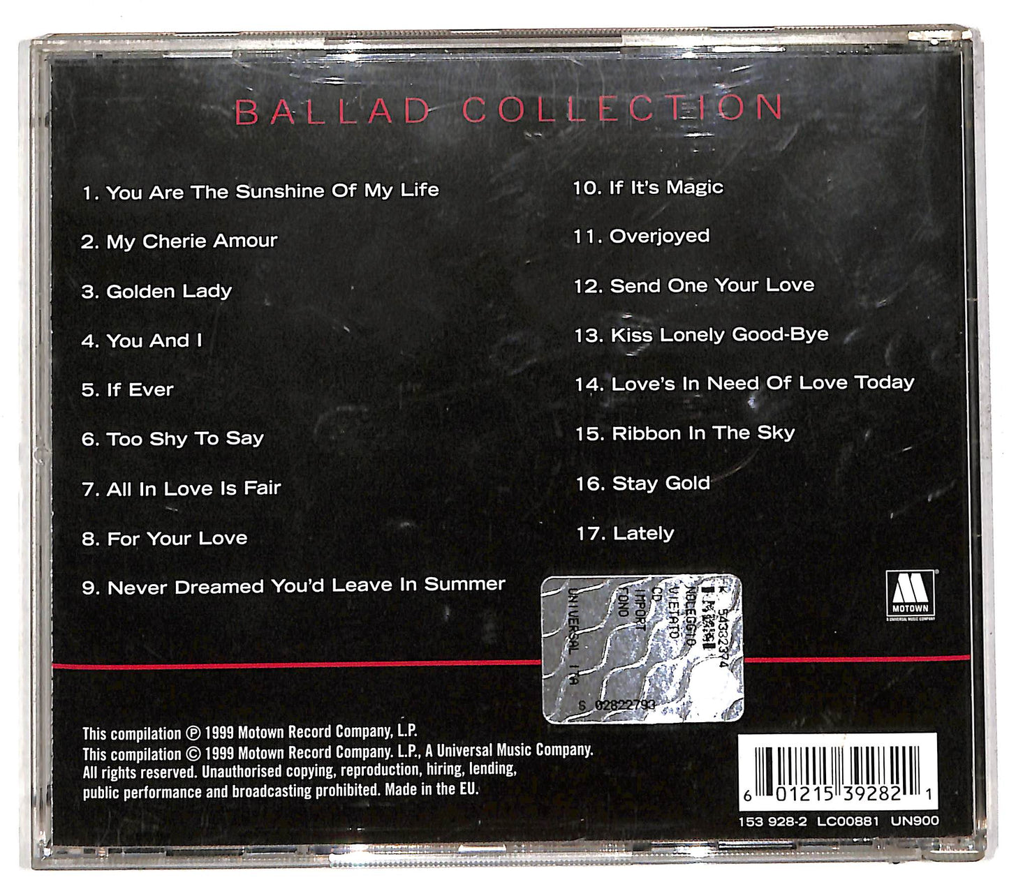 EBOND Stevie Wonder - Ballad Collection CD CD110327
