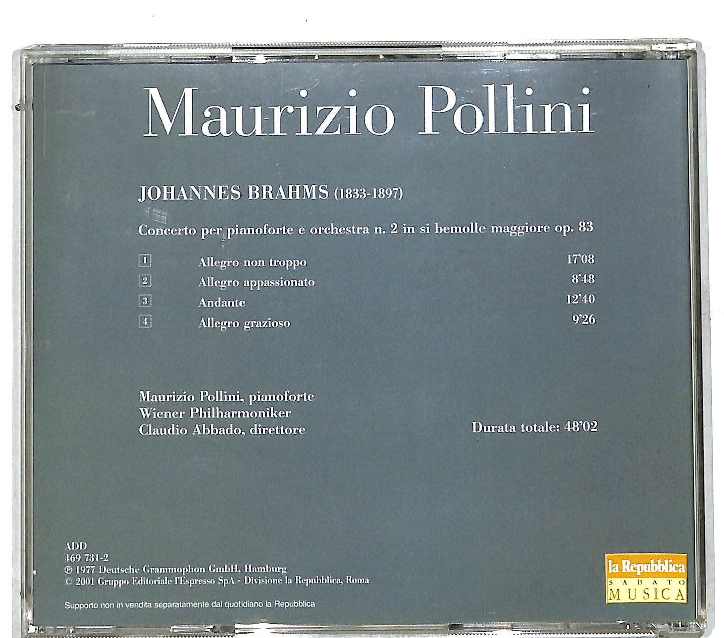 EBOND Brahms Maurizio Pollini - Concerto N. 2 Per Pianoforte E Orchestra Op. 83 CD CD111523