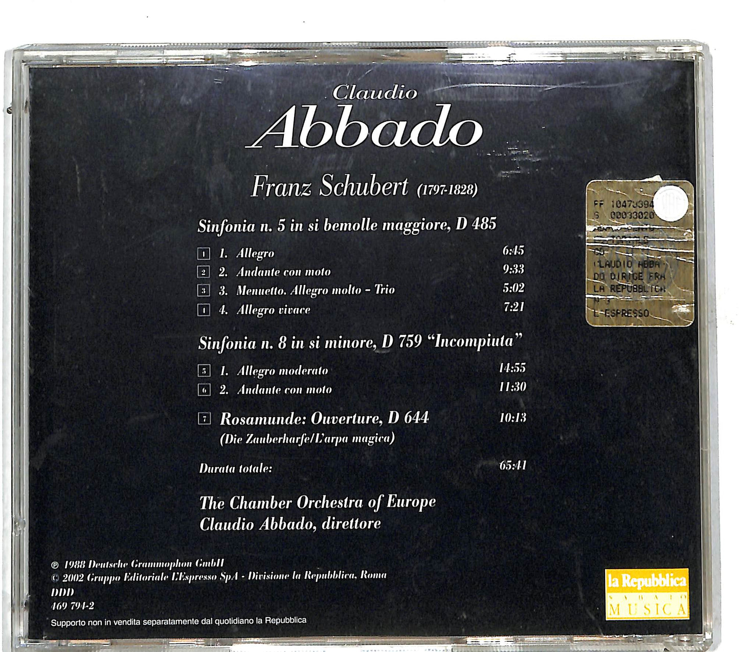 EBOND Claudio abbado - schubert la repubblica CD CD111560