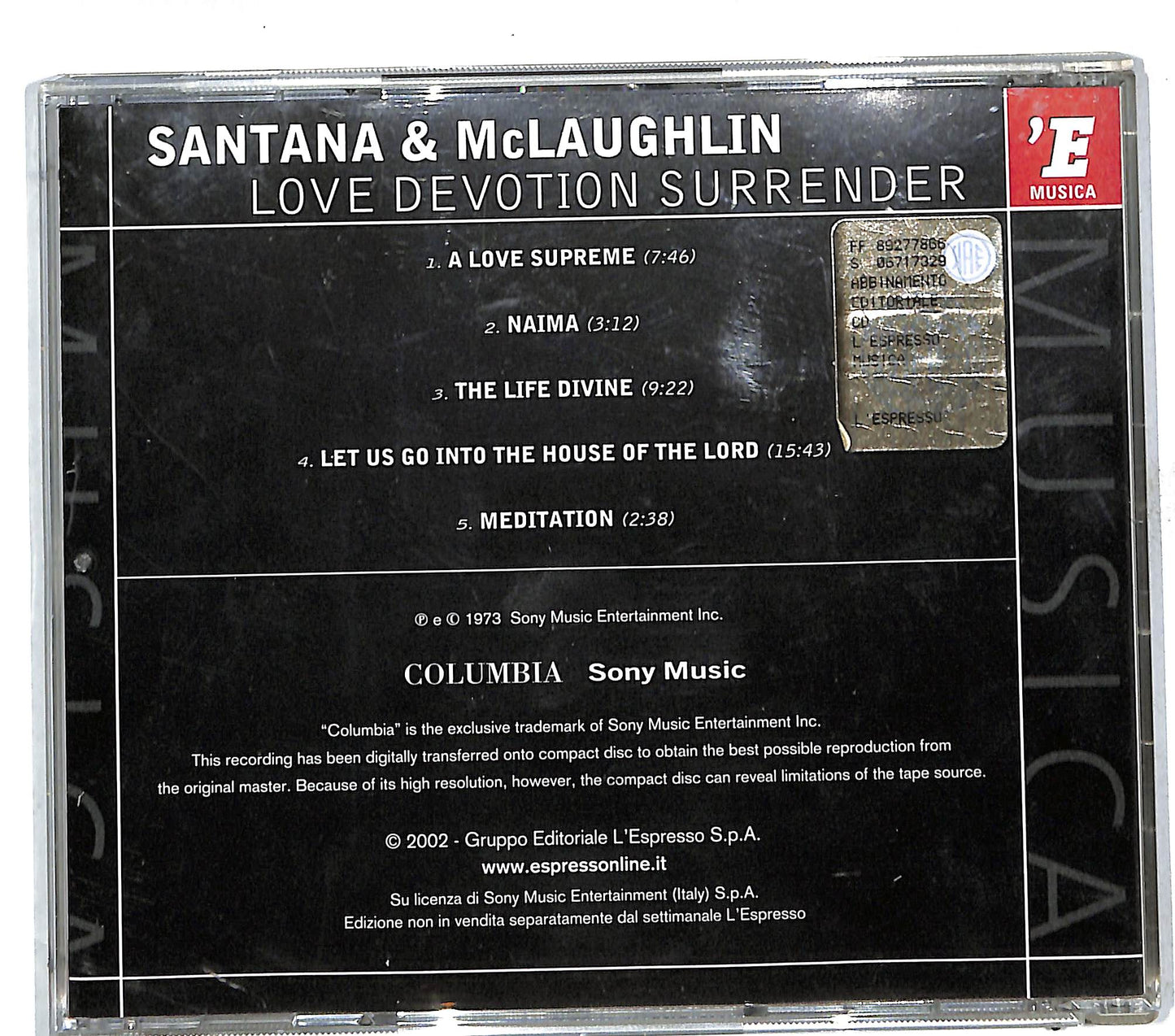 EBOND Santana& McLaughlin - Love Devotion Surrender CD CD111653