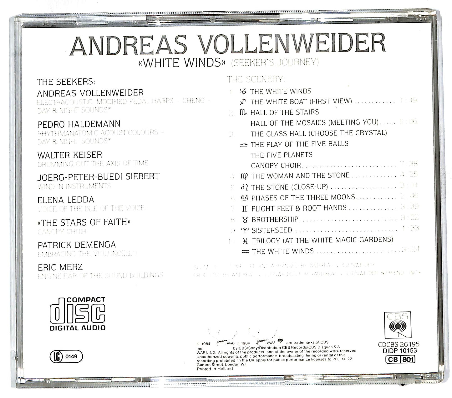 EBOND Andreas Vollenweider - White Winds (Seekers Journey) CD CD111810