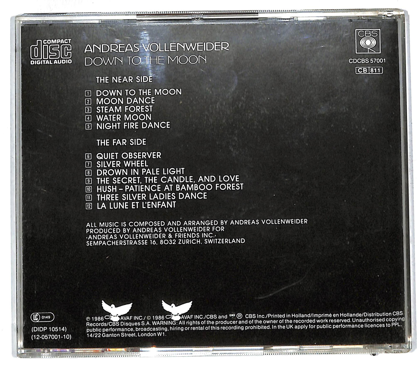 EBOND Andreas Vollenweider - Down To The Moon CD CD111817