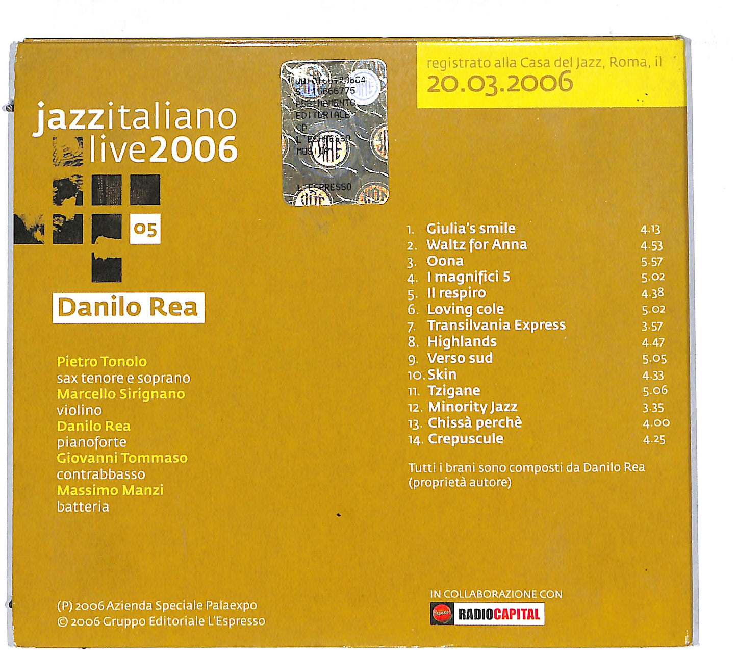 EBOND Danilo Rea - Jazzitaliano Live 2006 CD CD111957