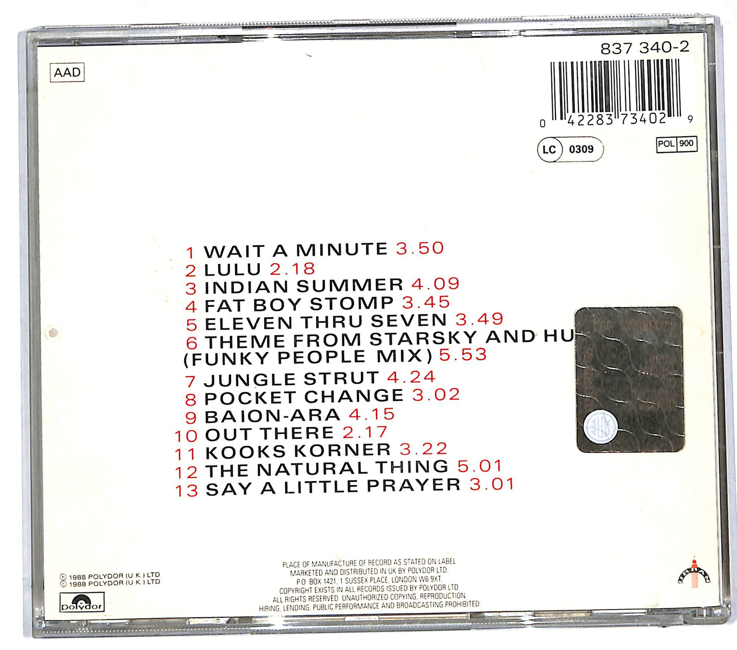 EBOND The James Taylor Quartet - Wait A Minute CD CD111973
