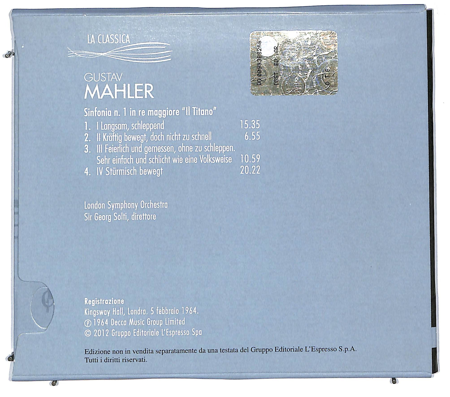 EBOND La classica 17 - gustav mahler DIGIPACK CD CD112005