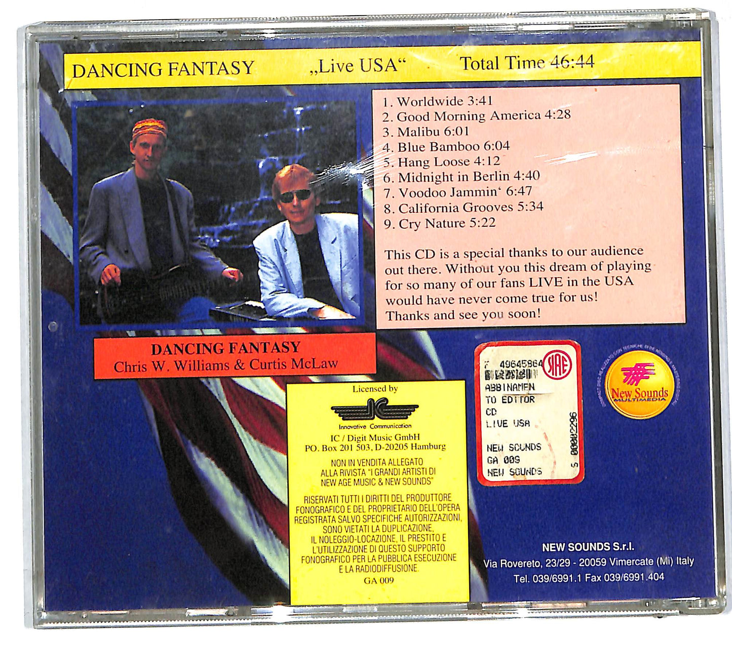 EBOND Dancing Fantasy - Live USA CD CD112022